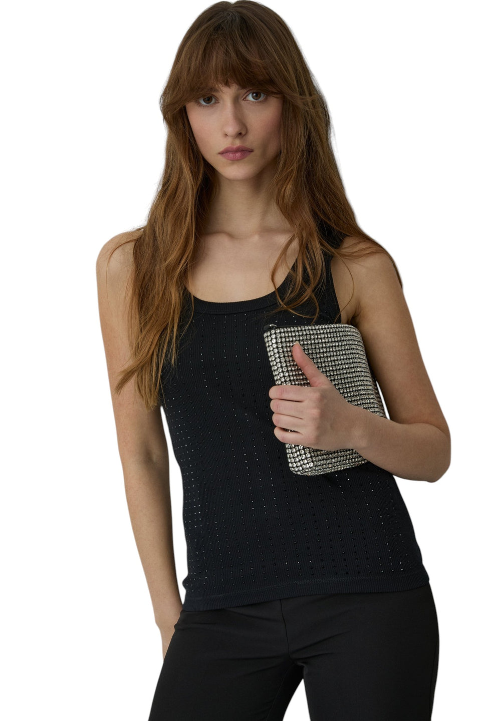 BSB Basic rib top with rhinestones