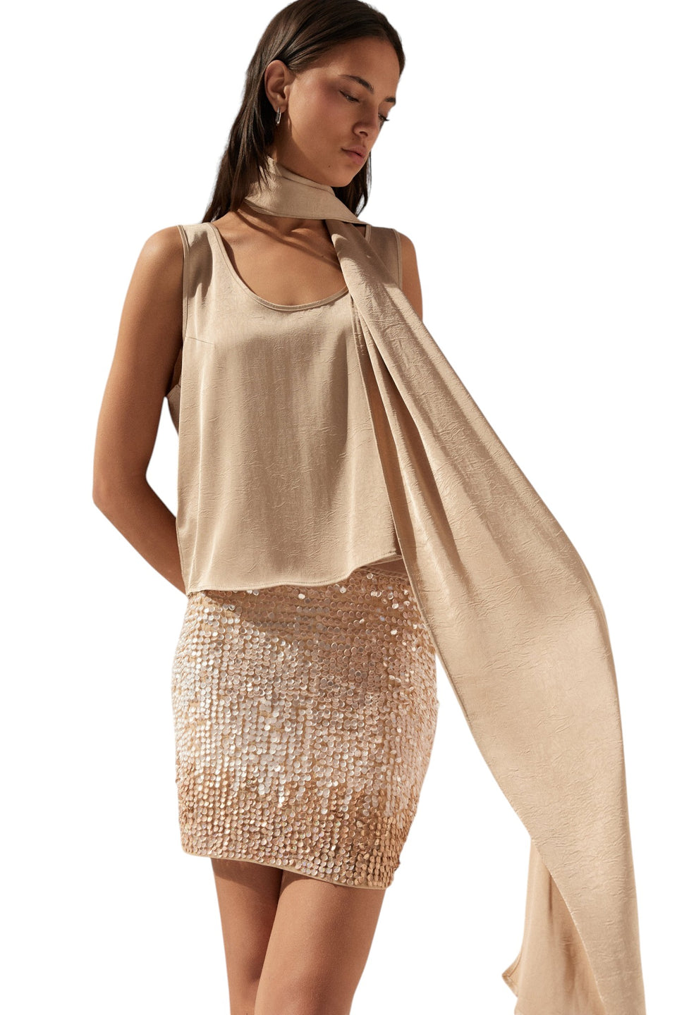 BSB Mini sequined skirt - Gold label