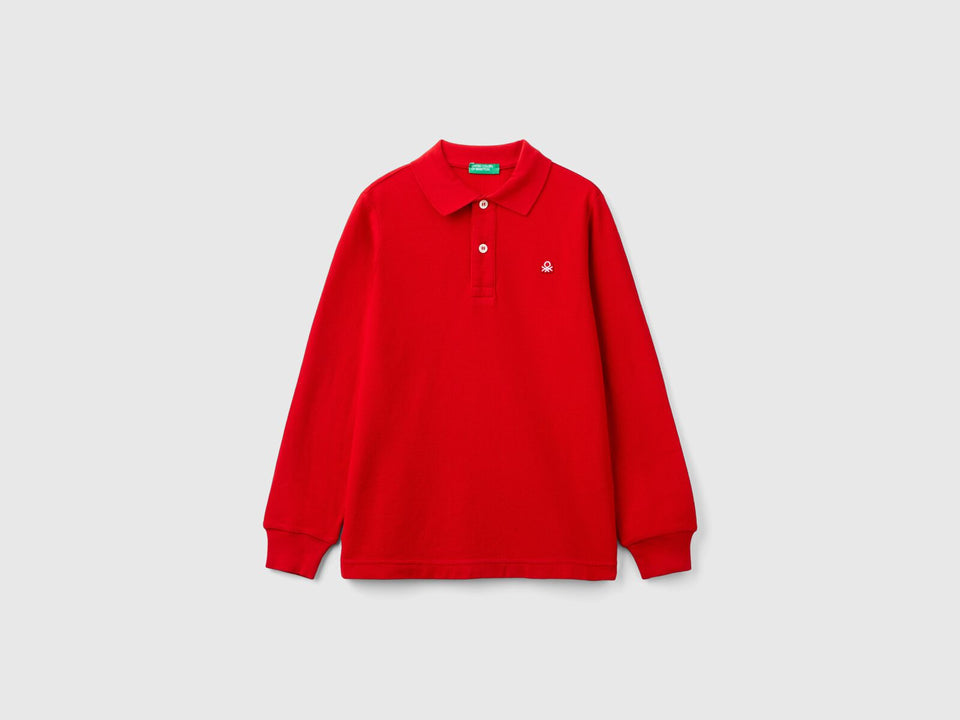 Benetton Slim Fit Long Sleeve Polo Shirt