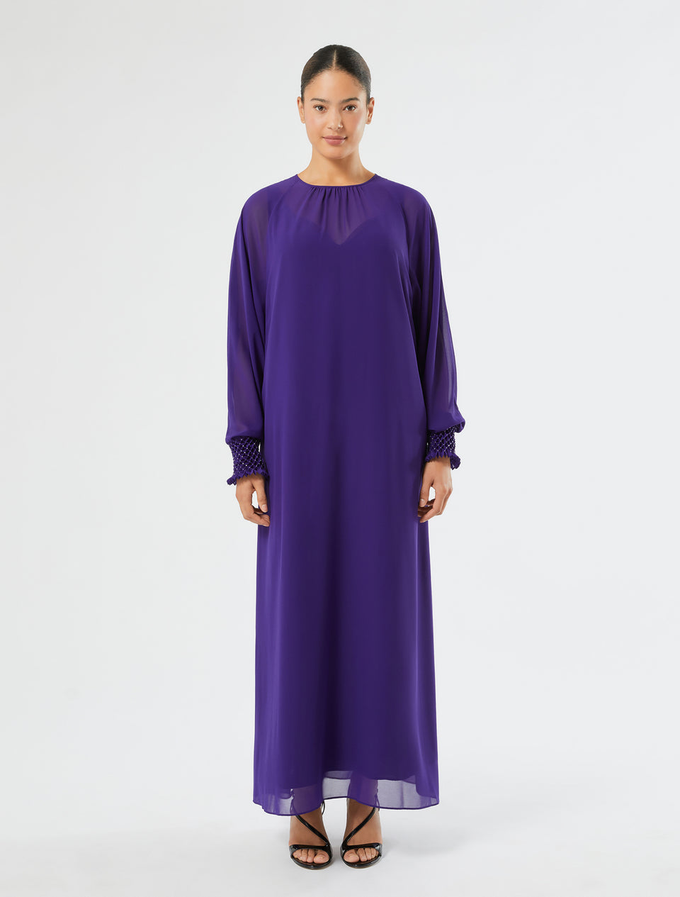 Marina Rinaldi Embroidered Georgette Dress