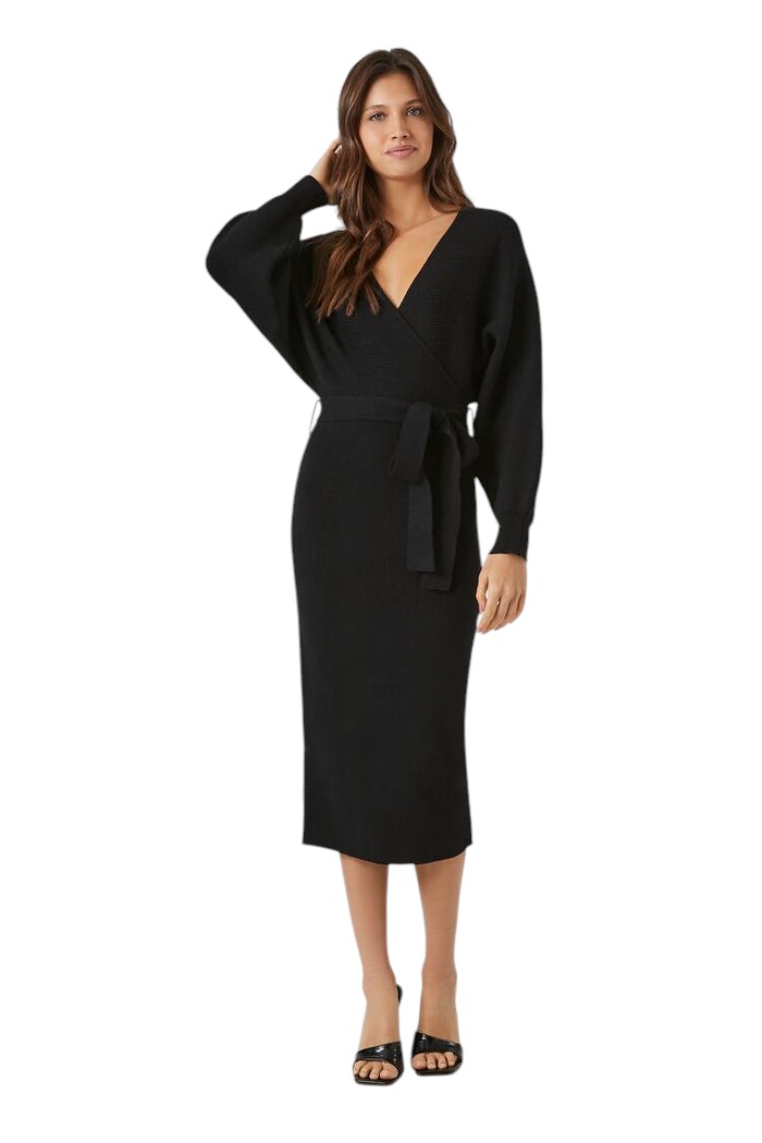 Forever 21 Sweater Midi Wrap Dress