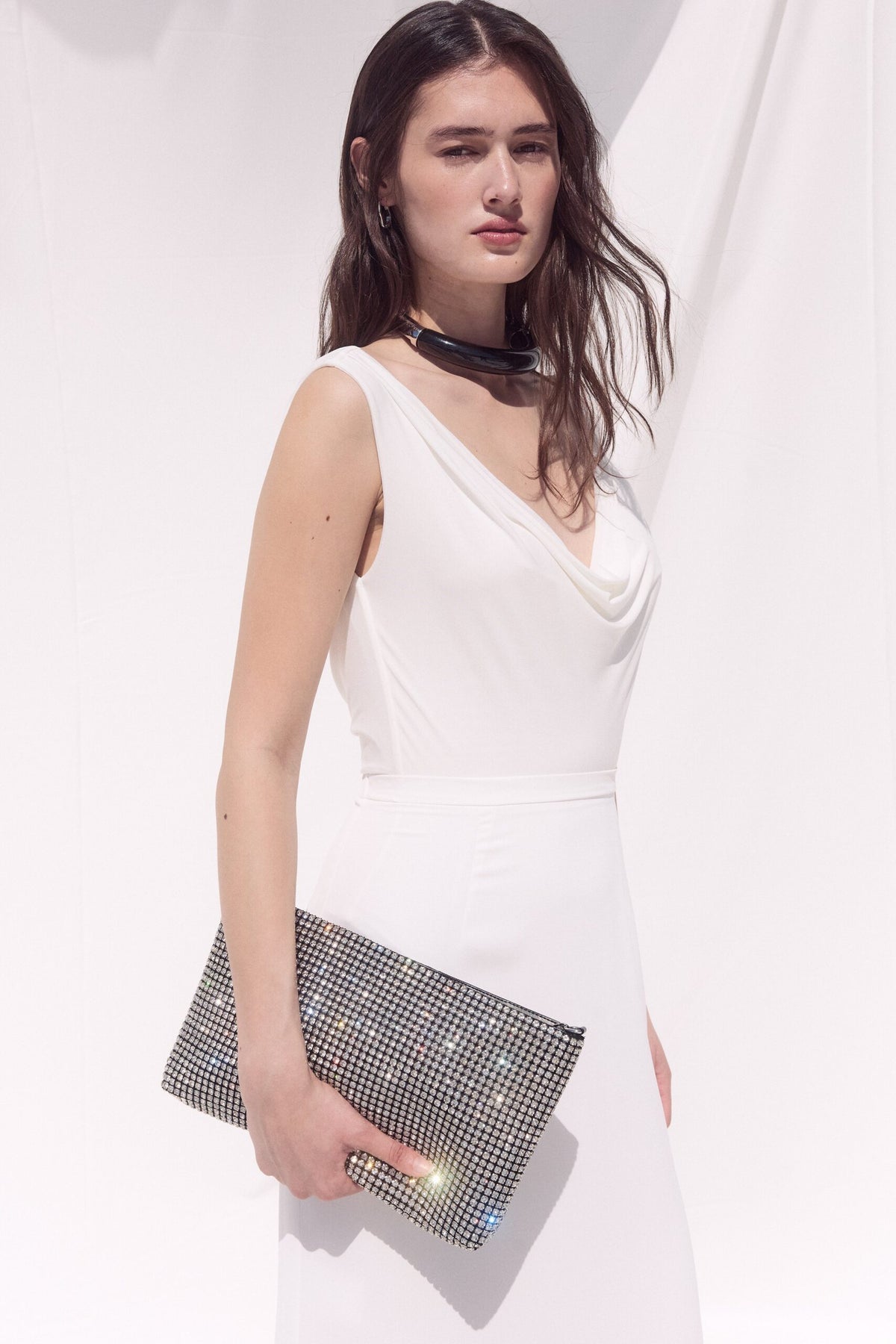 BSB Draped bodysuit with open back