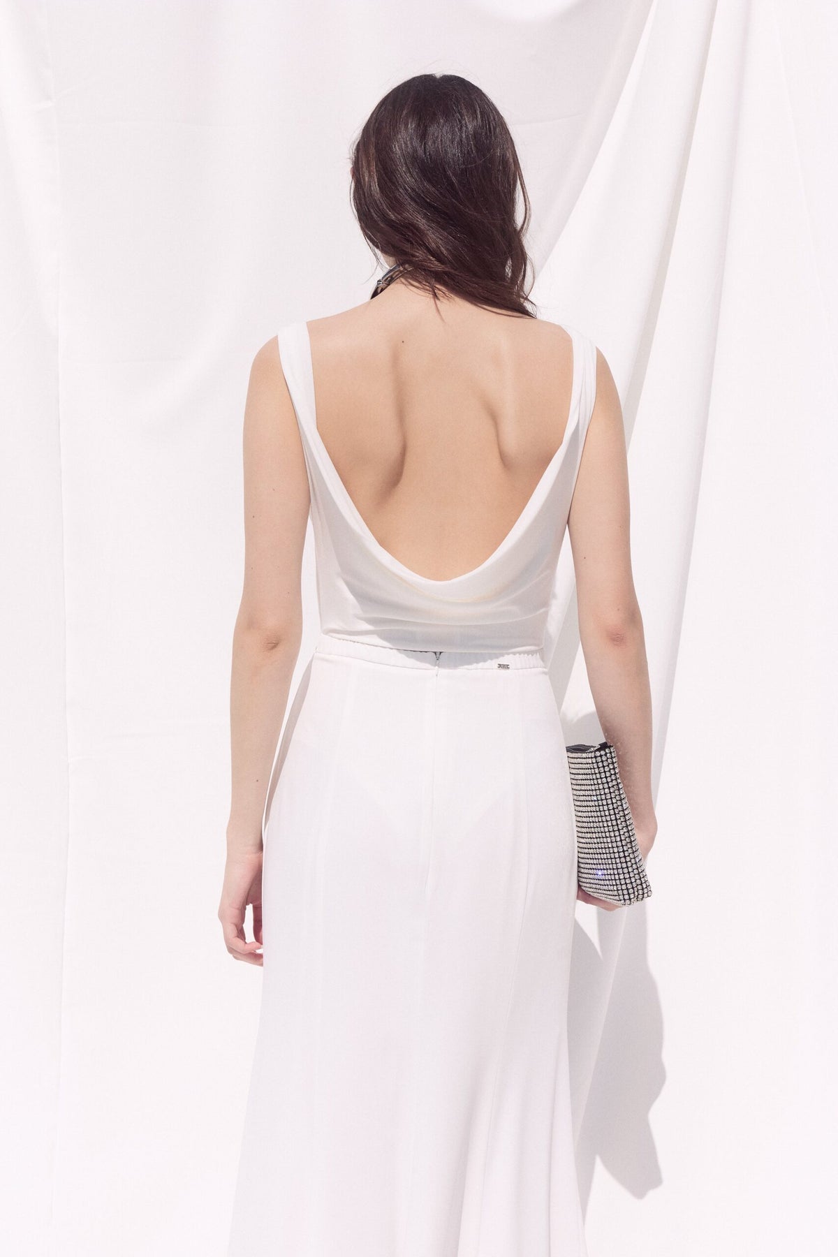 BSB Draped bodysuit with open back