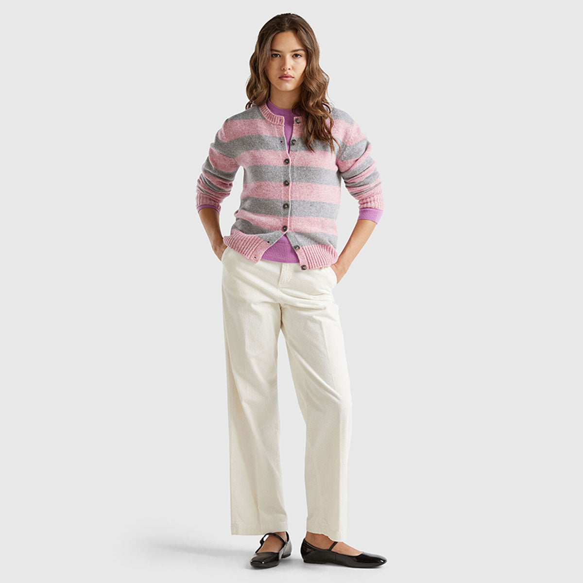 Benetton Striped Cardigan
