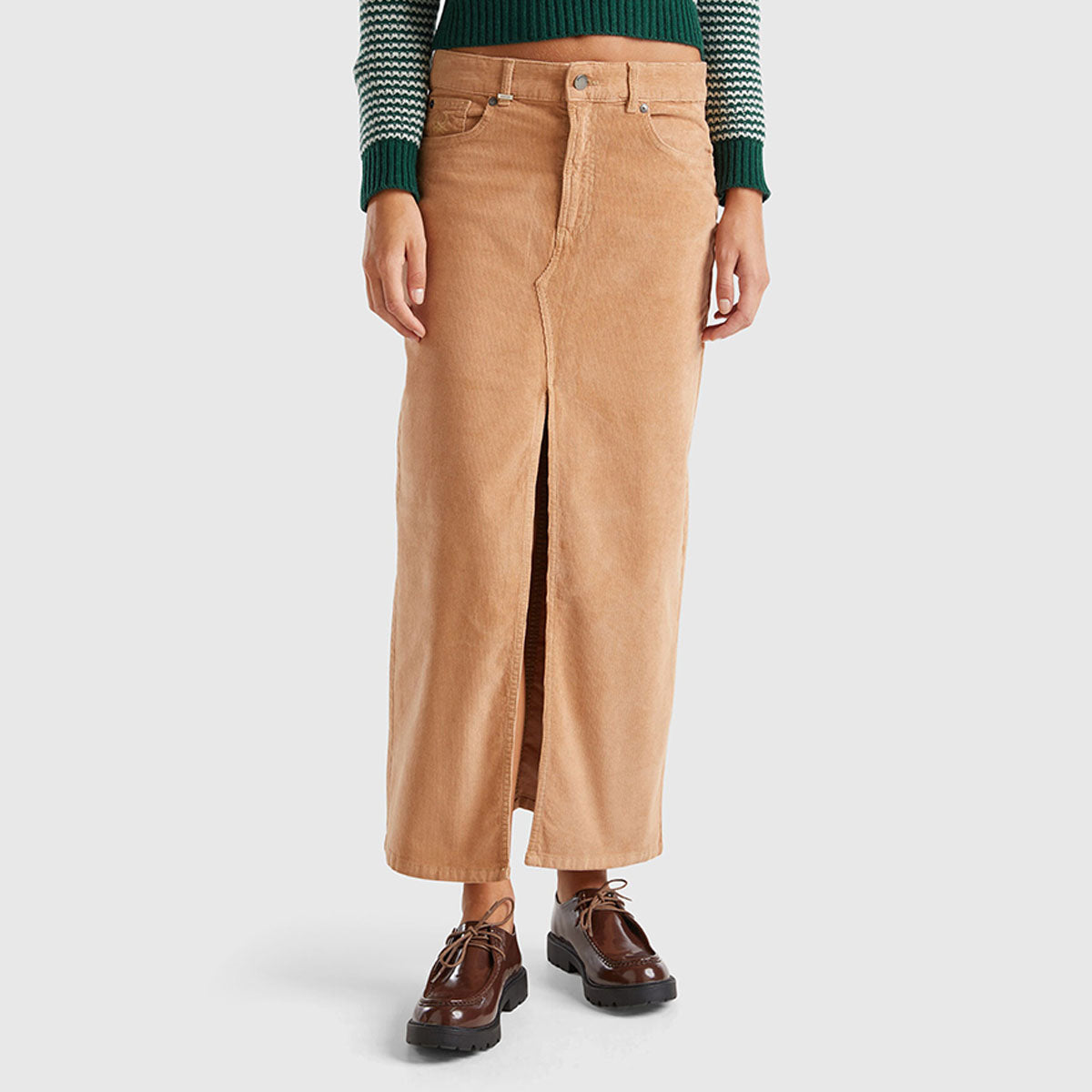 Benetton Long Corduroy Skirt