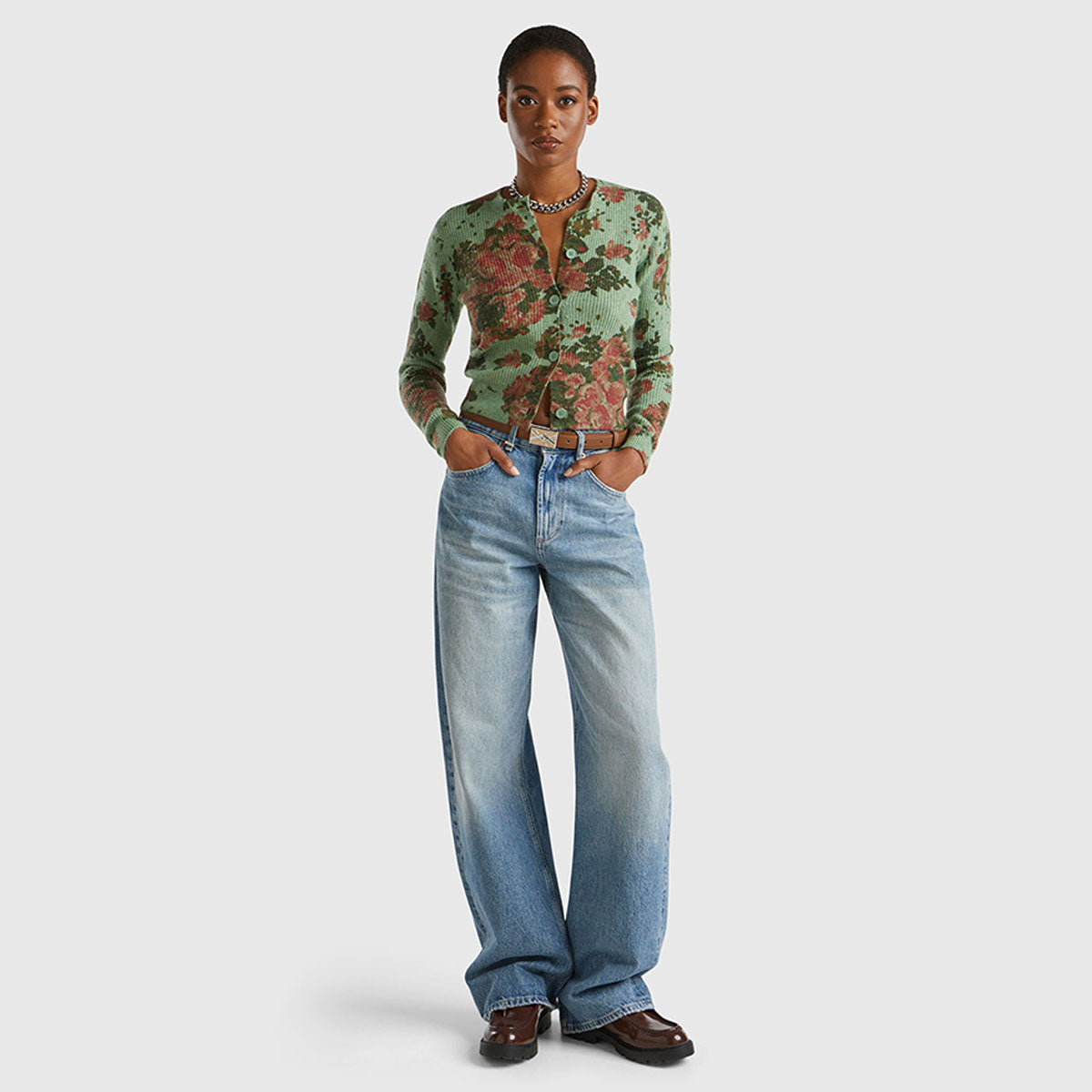 Benetton Floral Cardigan