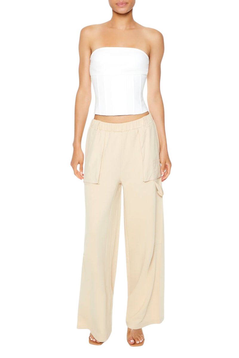 Forever 21 Fleece Wide-Leg Utility Pants