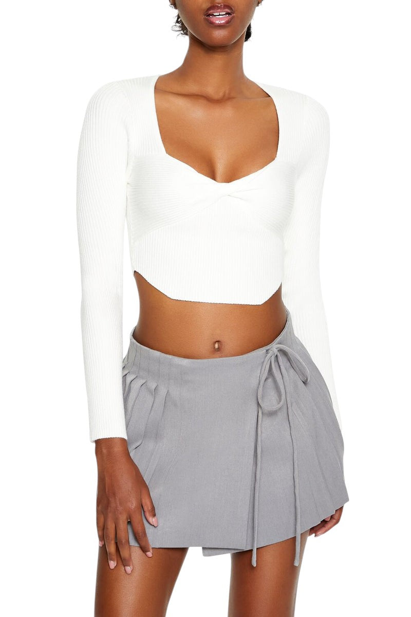 Forever 21 Twisted Sweater-Knit Crop Top
