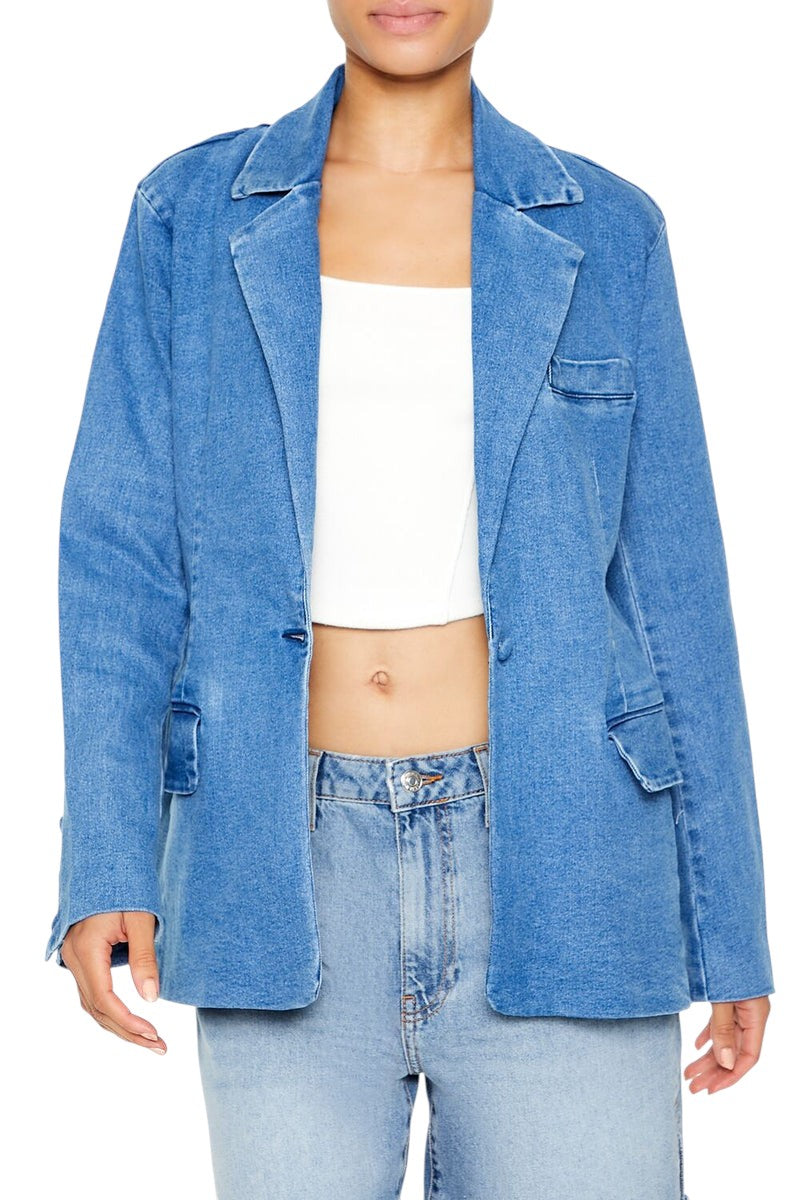 Forever 21 Notched Denim Blazer