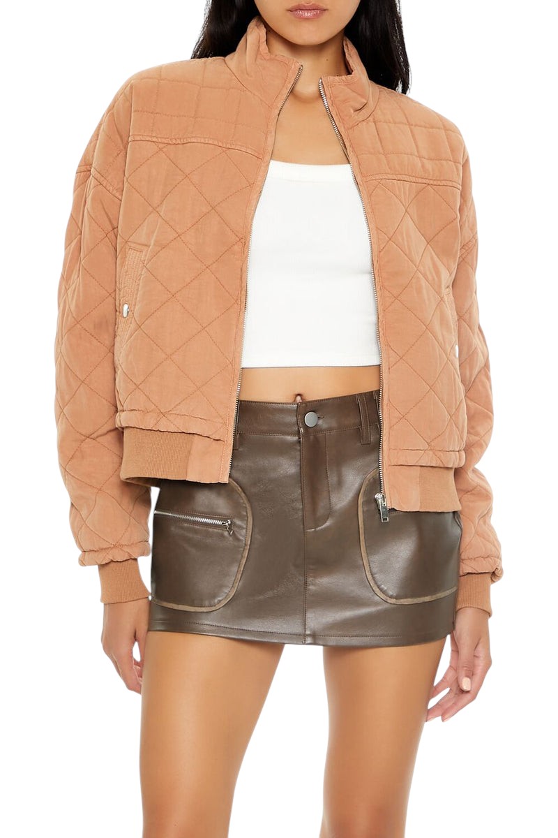 Forever 21 Quilted Zip-Up Bomber Jacket