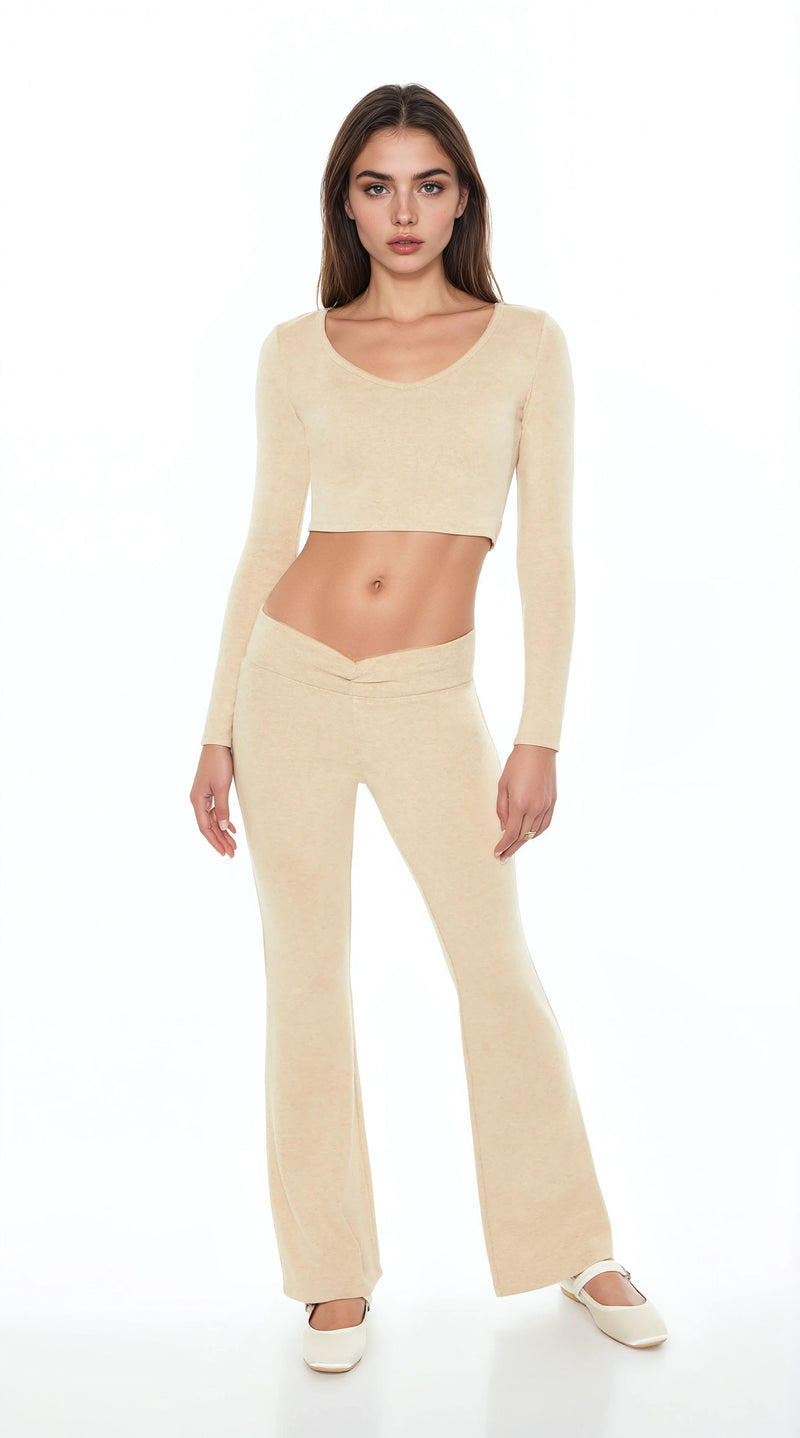 Forever 21 Mid-Rise V-Cut Flare Pants