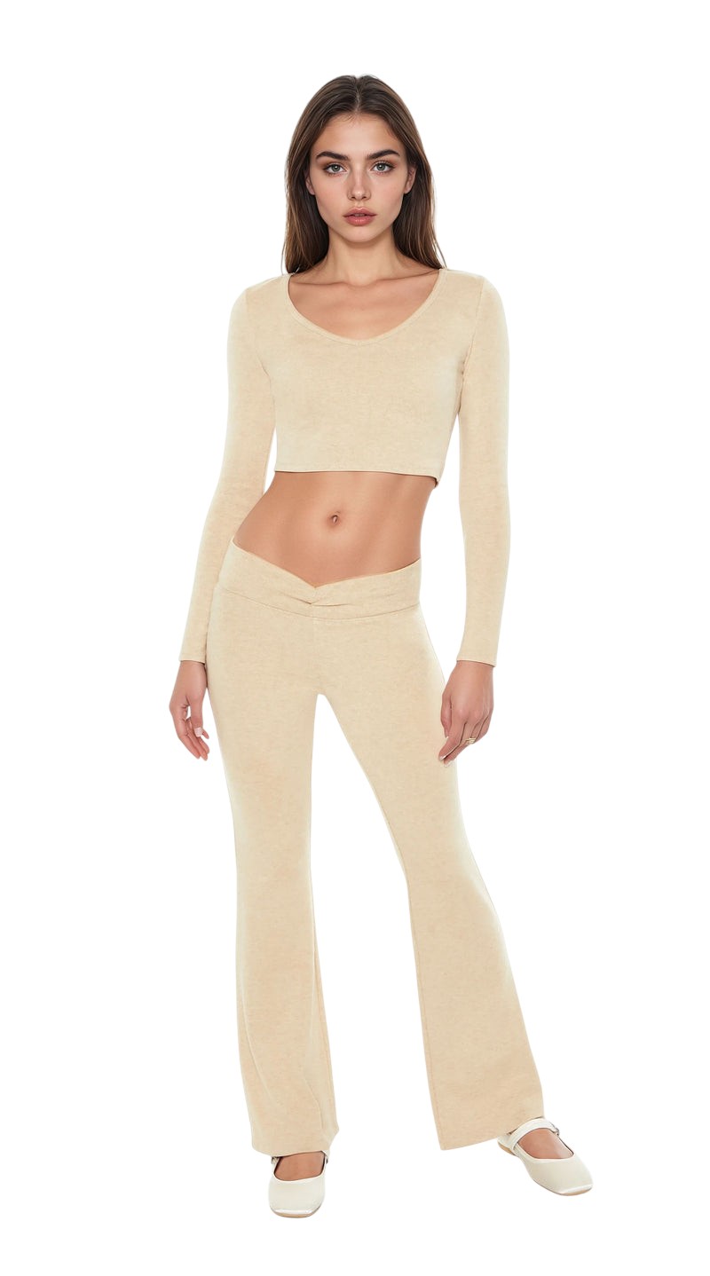 Forever 21 Mid-Rise V-Cut Flare Pants