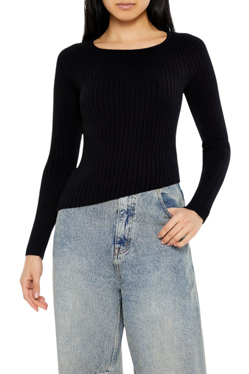 Forever 21 Asymmetrical Ribbed Knit Sweater