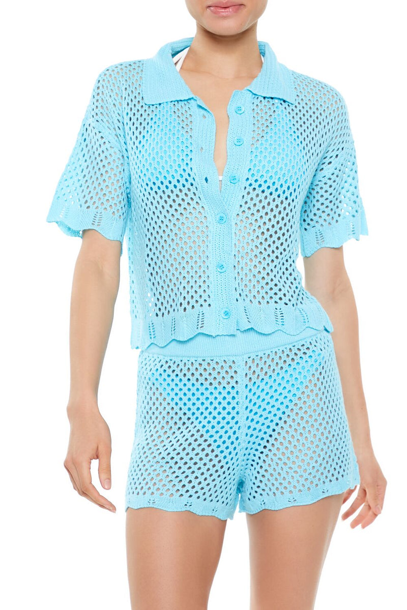 Forever 21 Crochet Swim Cover-Up Shirt