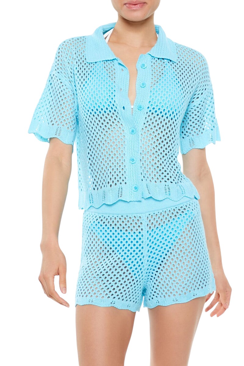 Forever 21 Crochet Swim Cover-Up Shirt