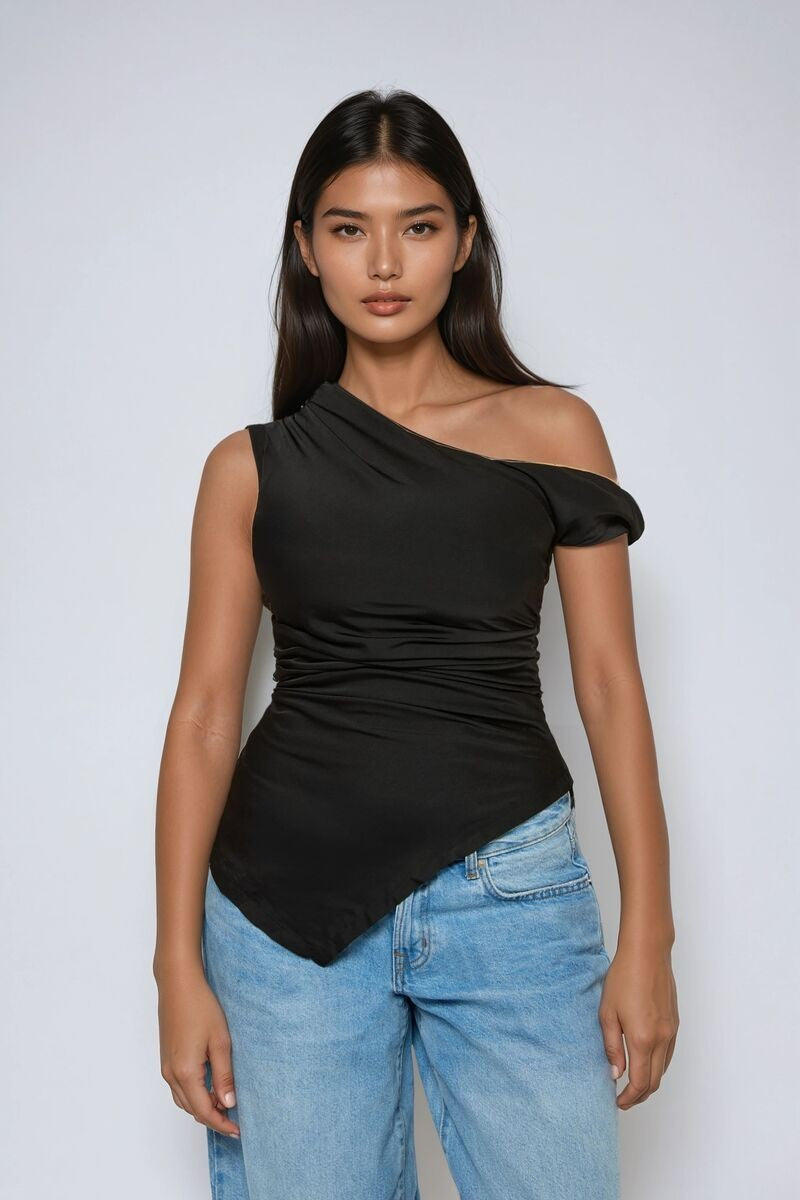 Forever 21 Asymmetrical One-Shoulder Ruched Top