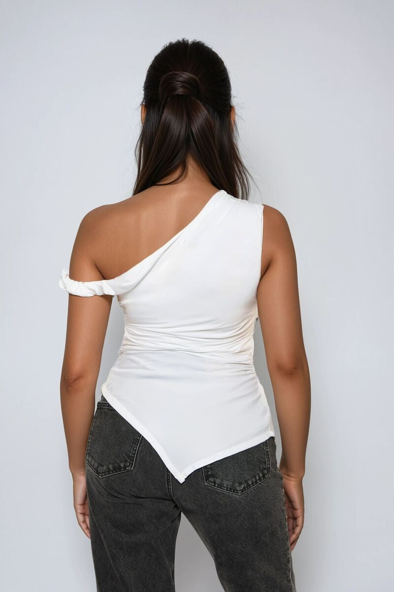 Forever 21 Asymmetrical One-Shoulder Ruched Top