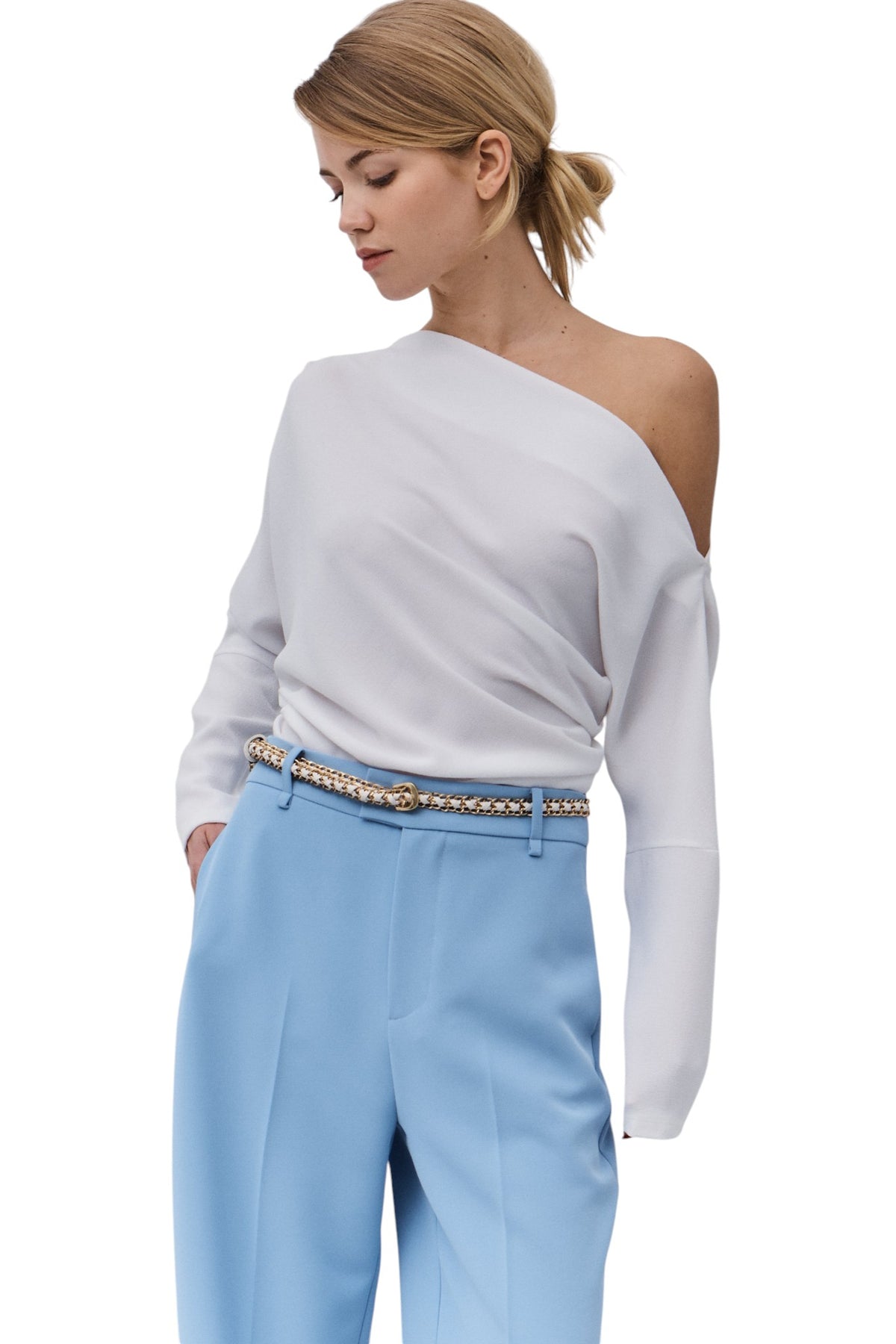 BSB Off-shoulder gathered blouse