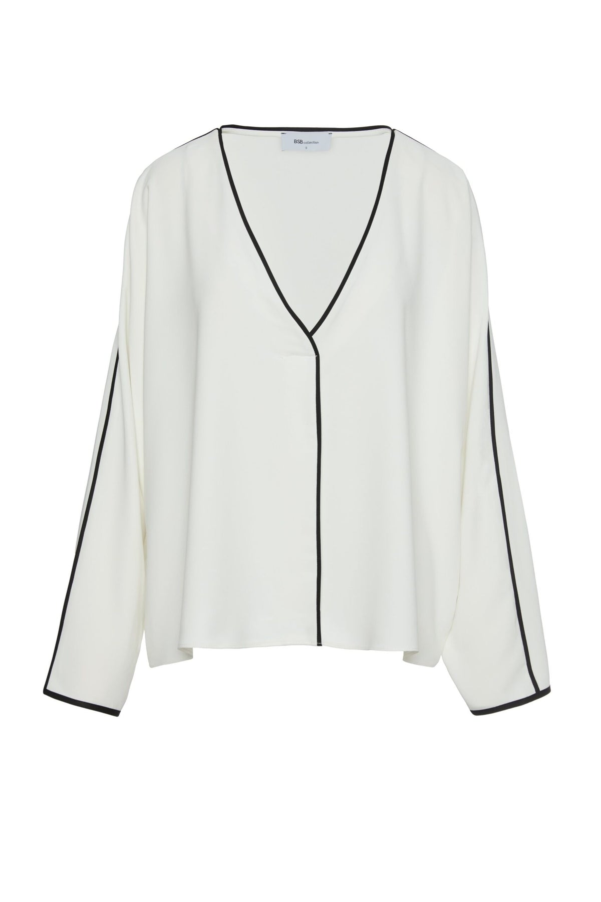BSB Long-sleeved two-tone blouse