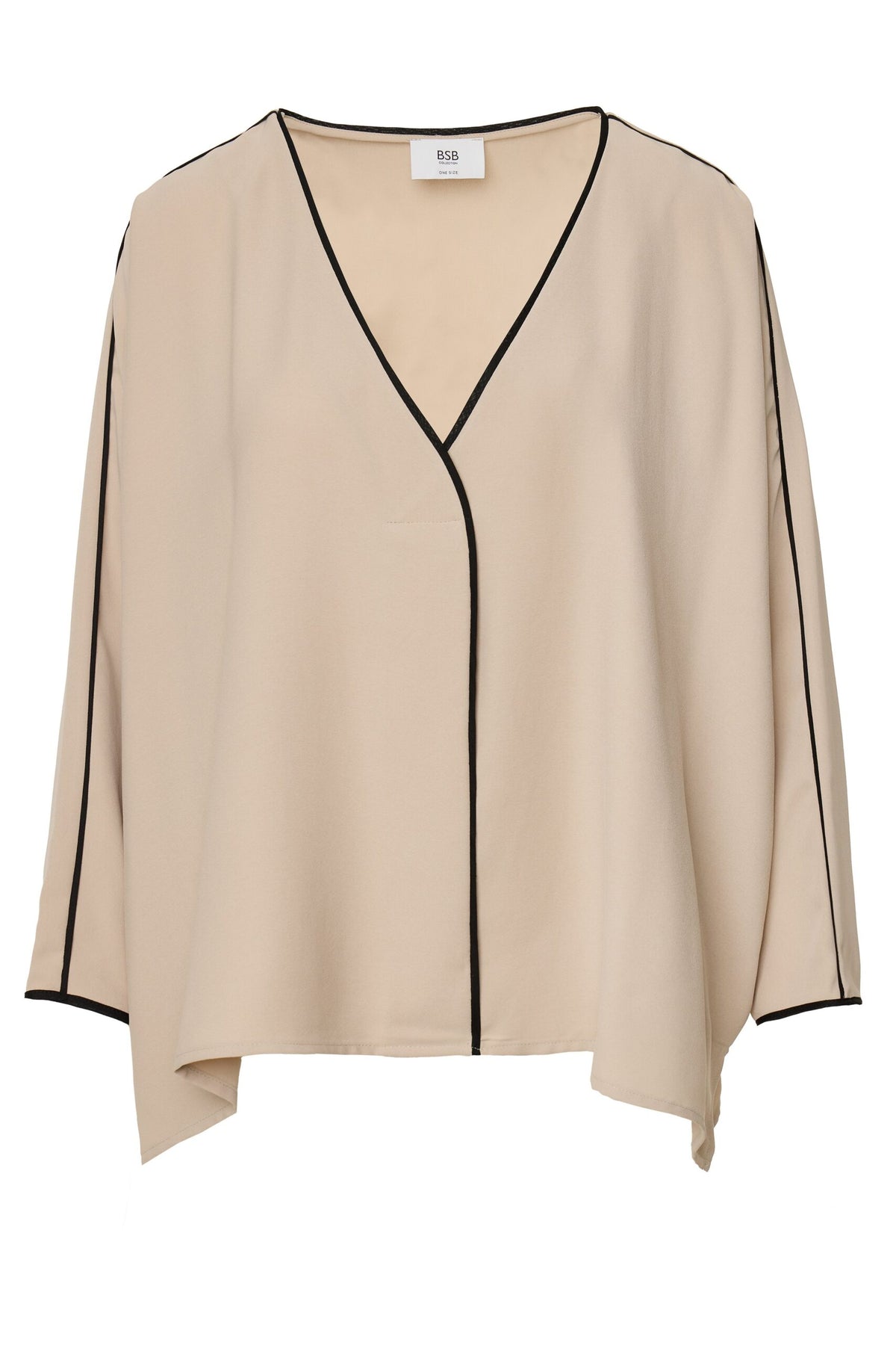 BSB Long-sleeved two-tone blouse