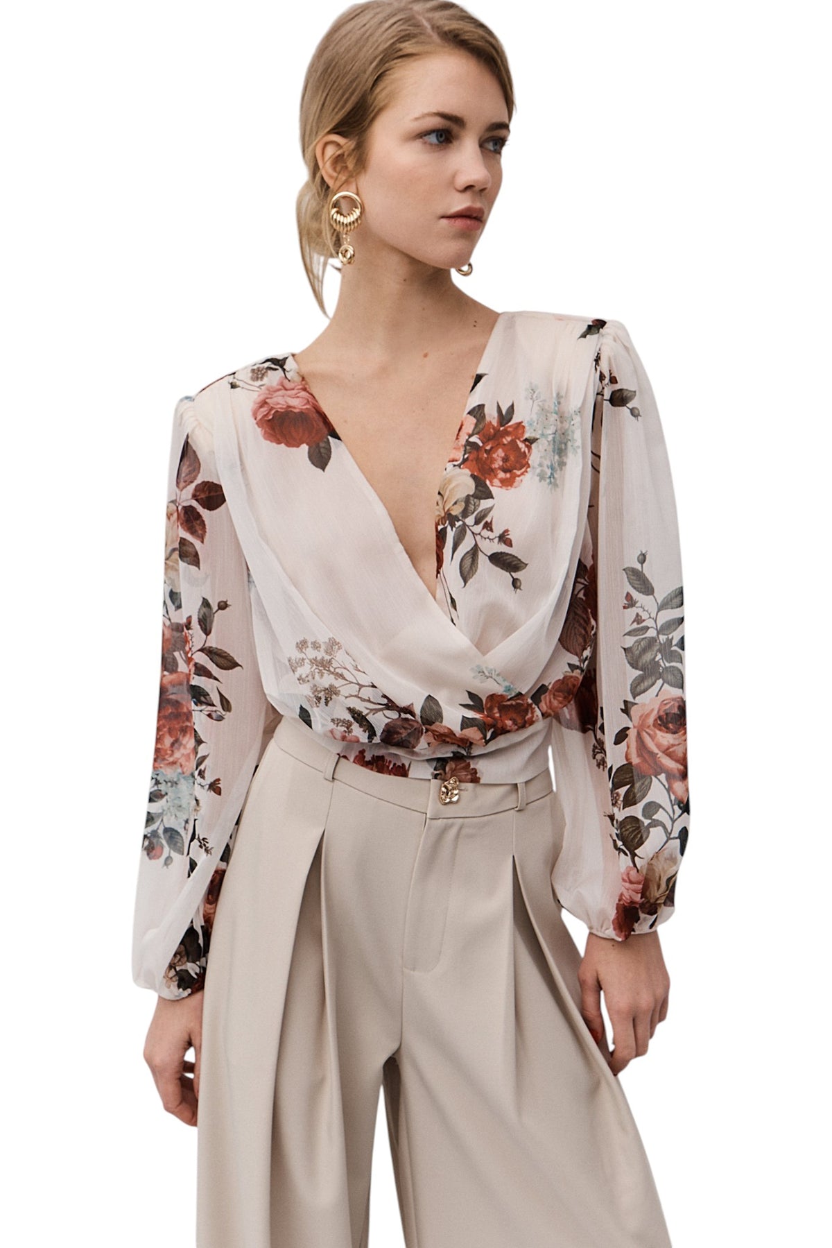 BSB Wrap floral crop top