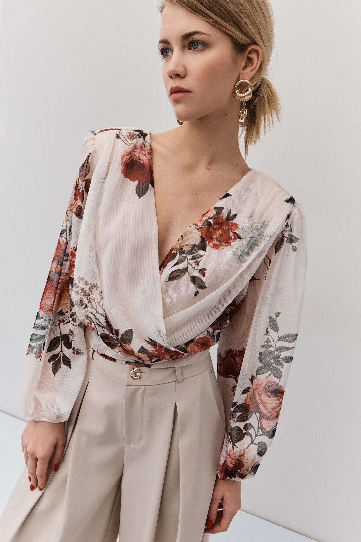 BSB Wrap floral crop top