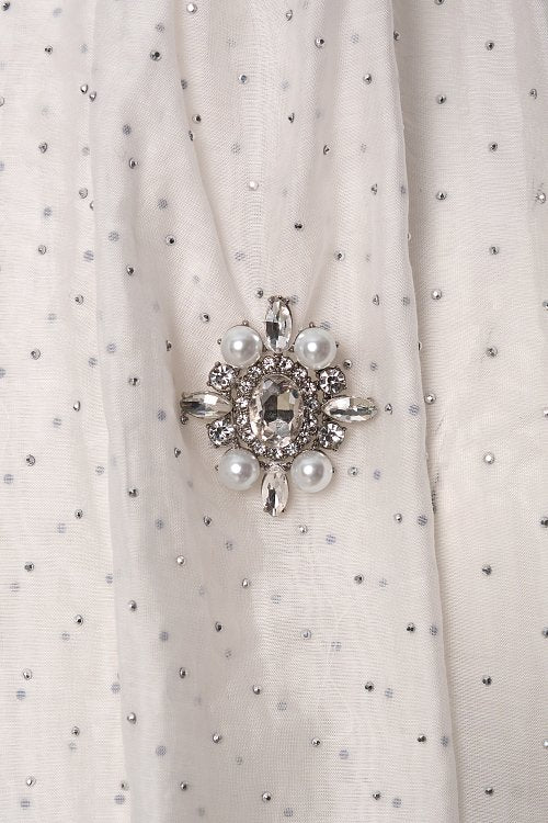BSB Tie-front blouse with rhinestones
