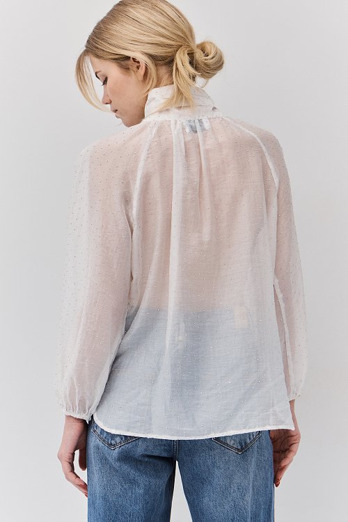 BSB Tie-front blouse with rhinestones