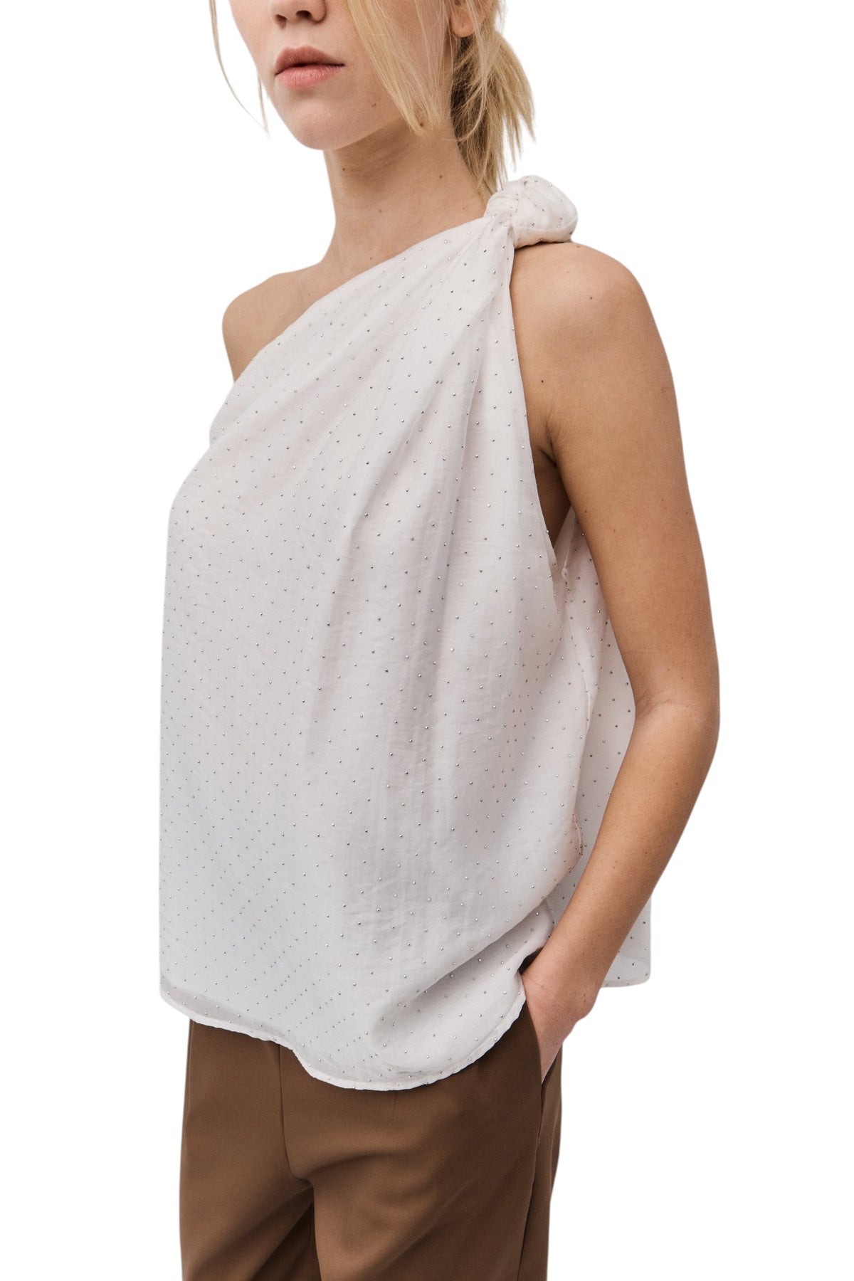 BSB Sleeveless blouse with shoulder knot