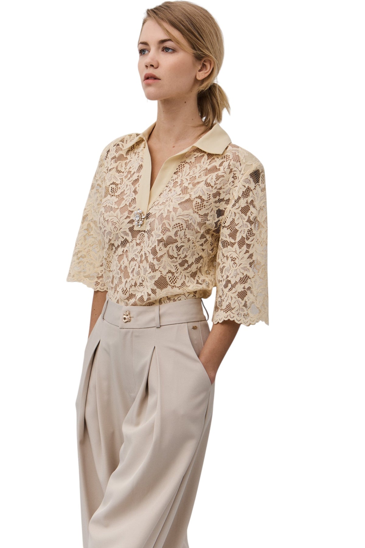 BSB Lace blouse with collar