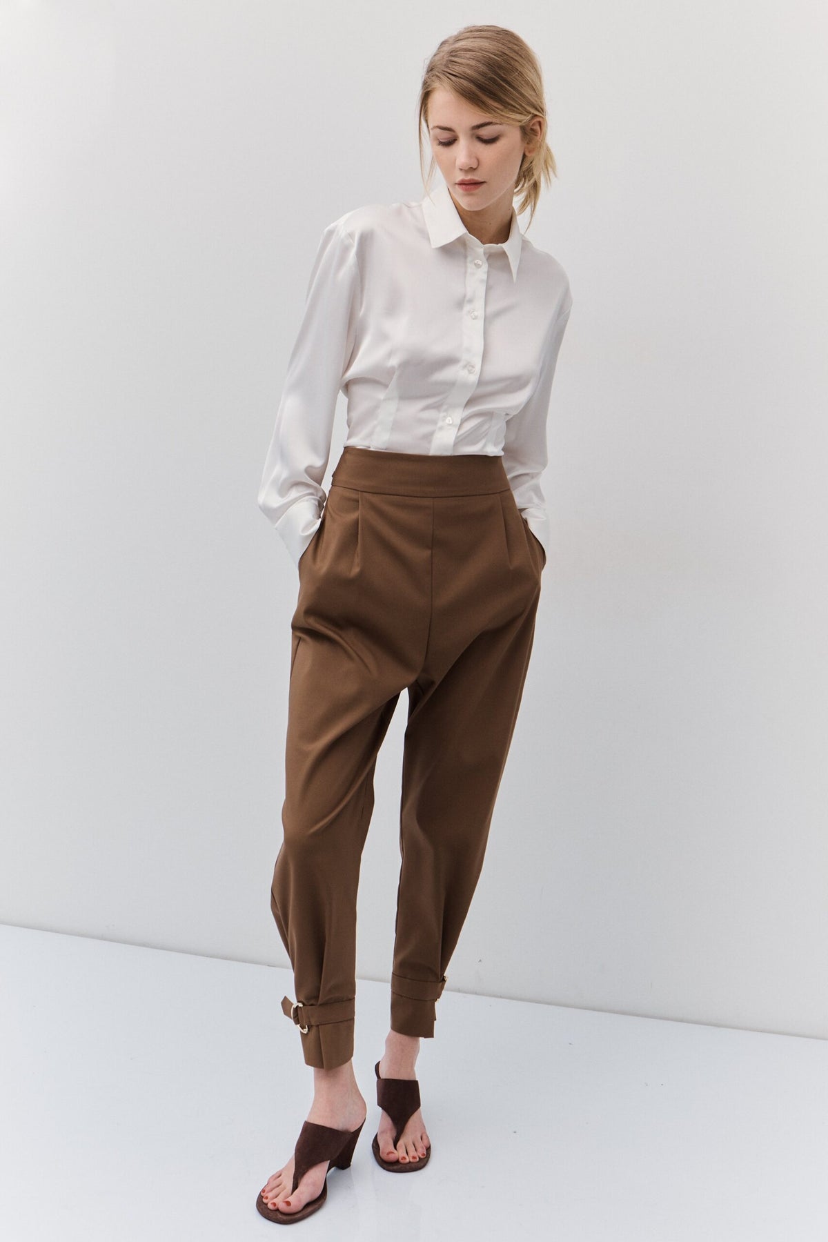 BSB Satin shirt with self-tie on the back