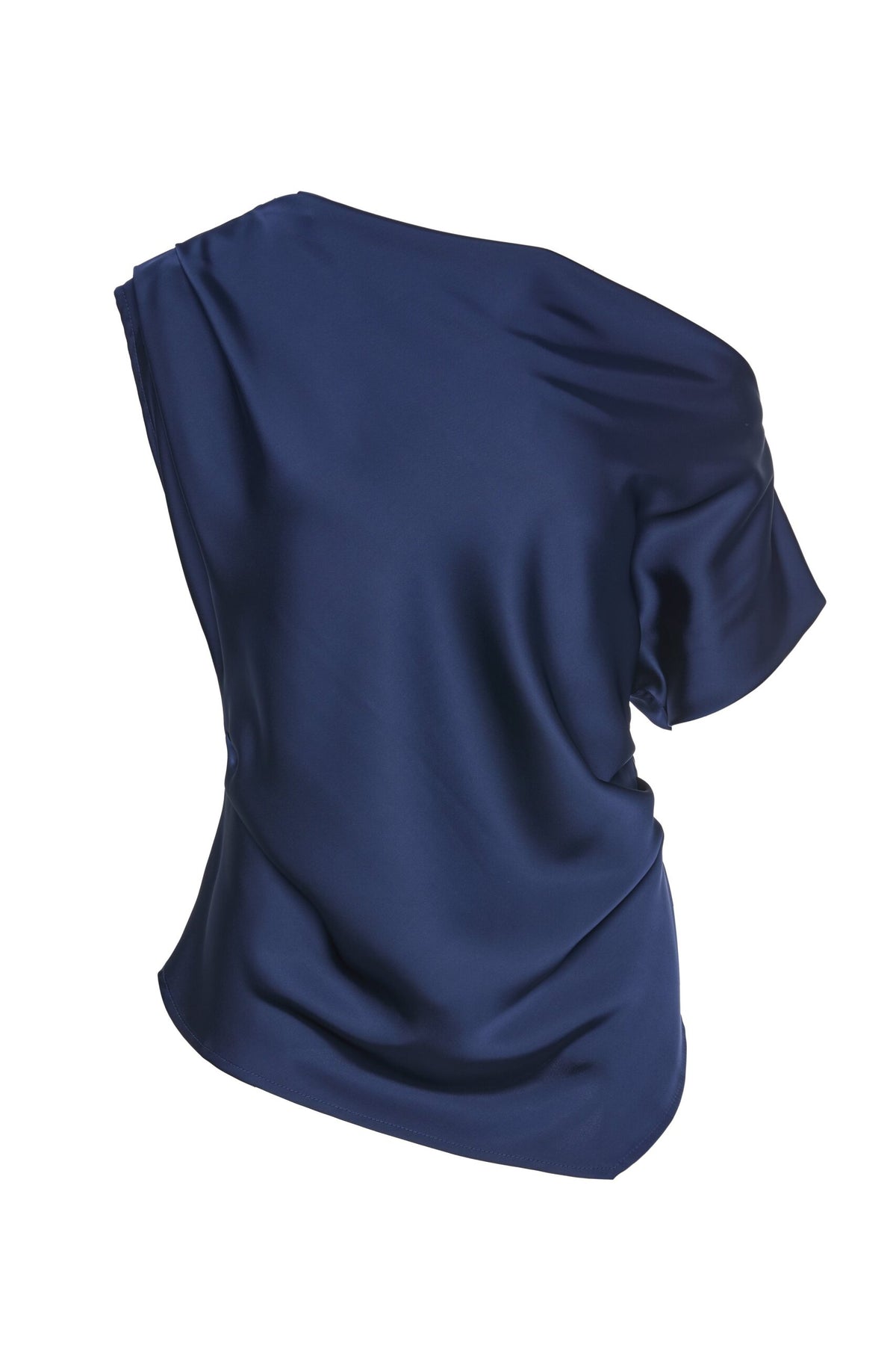 BSB Satin blouse with one shoulder