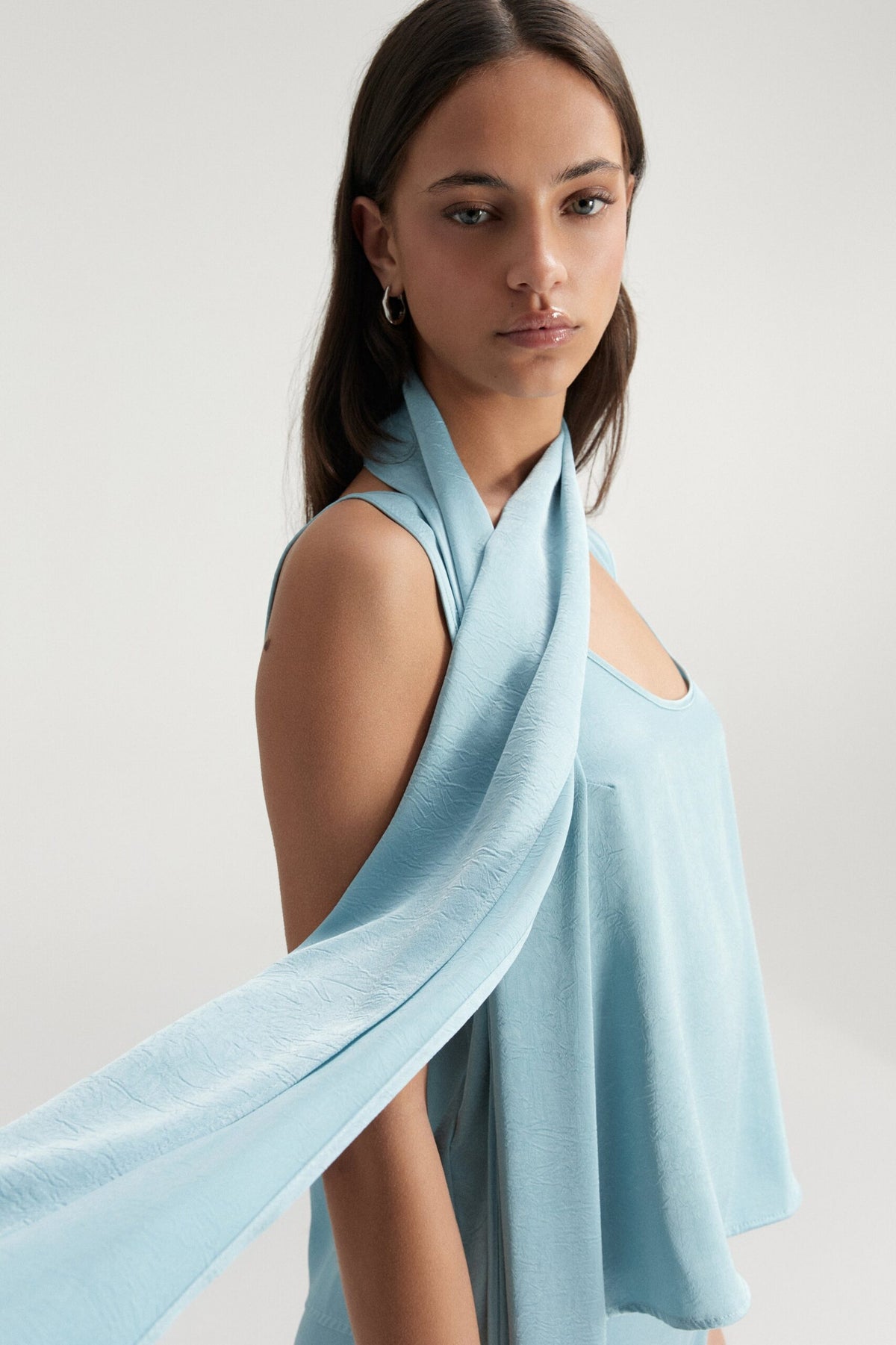 BSB Satin blouse with scarf