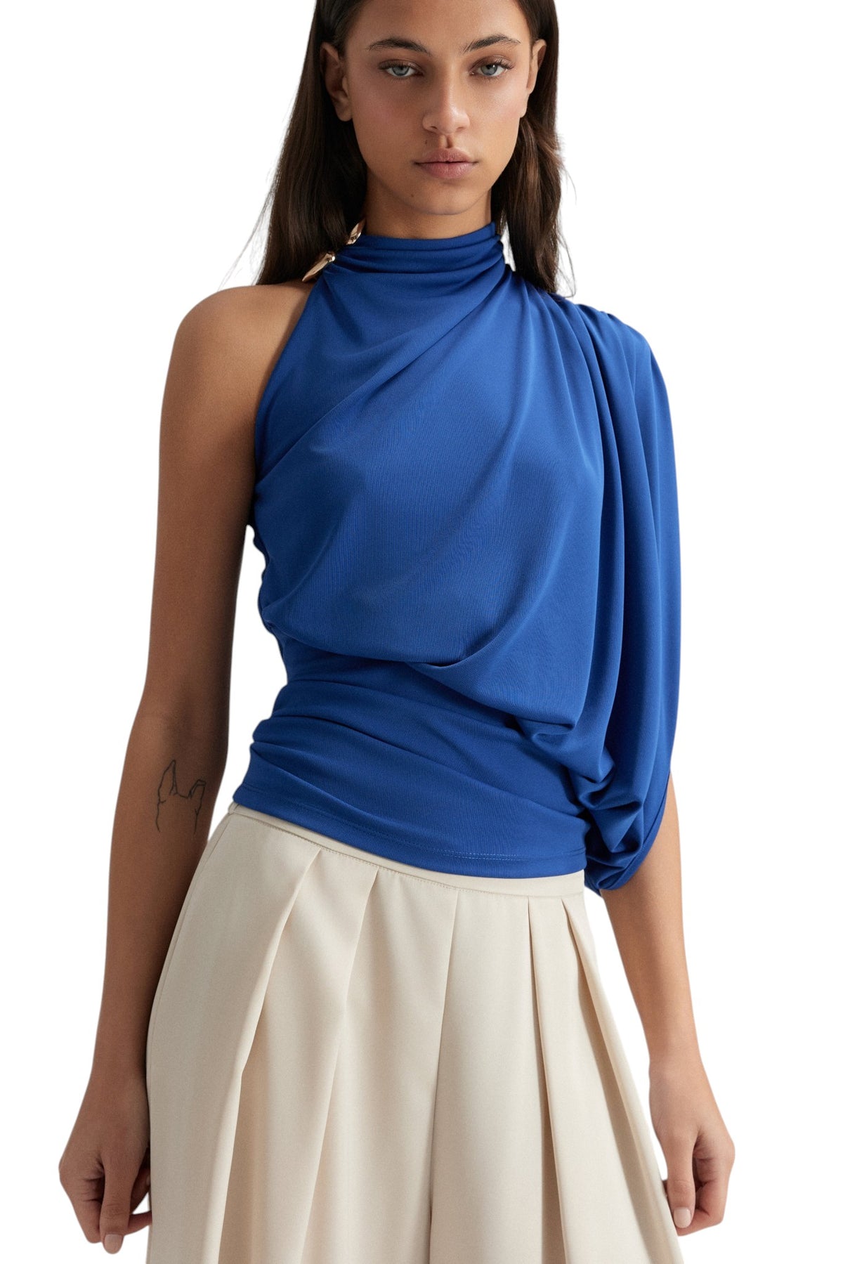 BSB Draped blouse with one shoulder