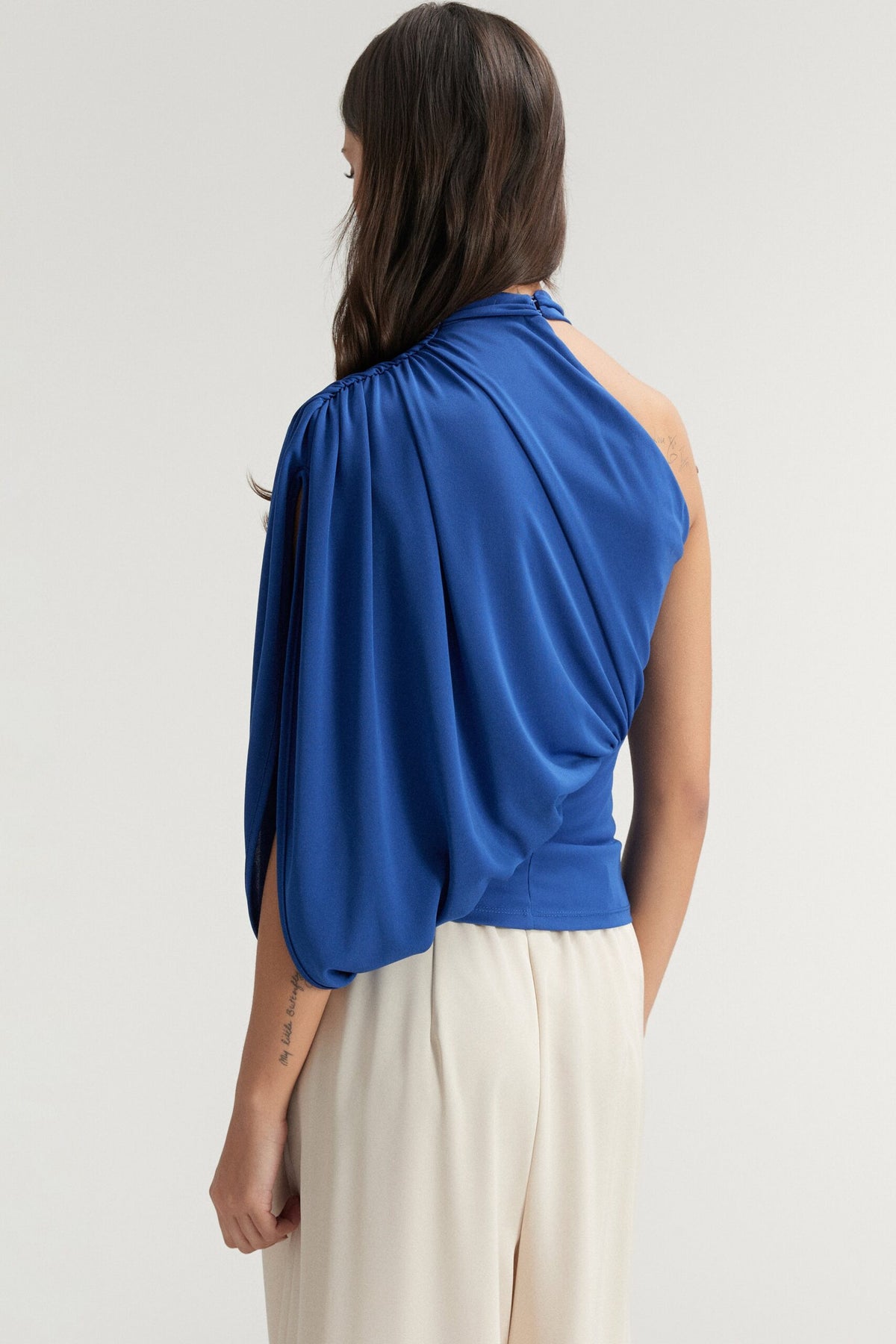 BSB Draped blouse with one shoulder