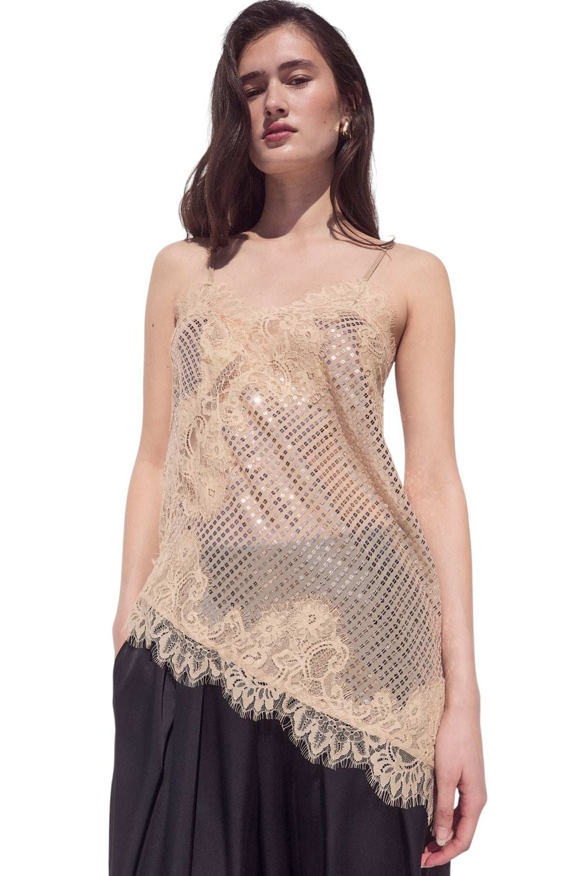 BSB Asymmetric lace top