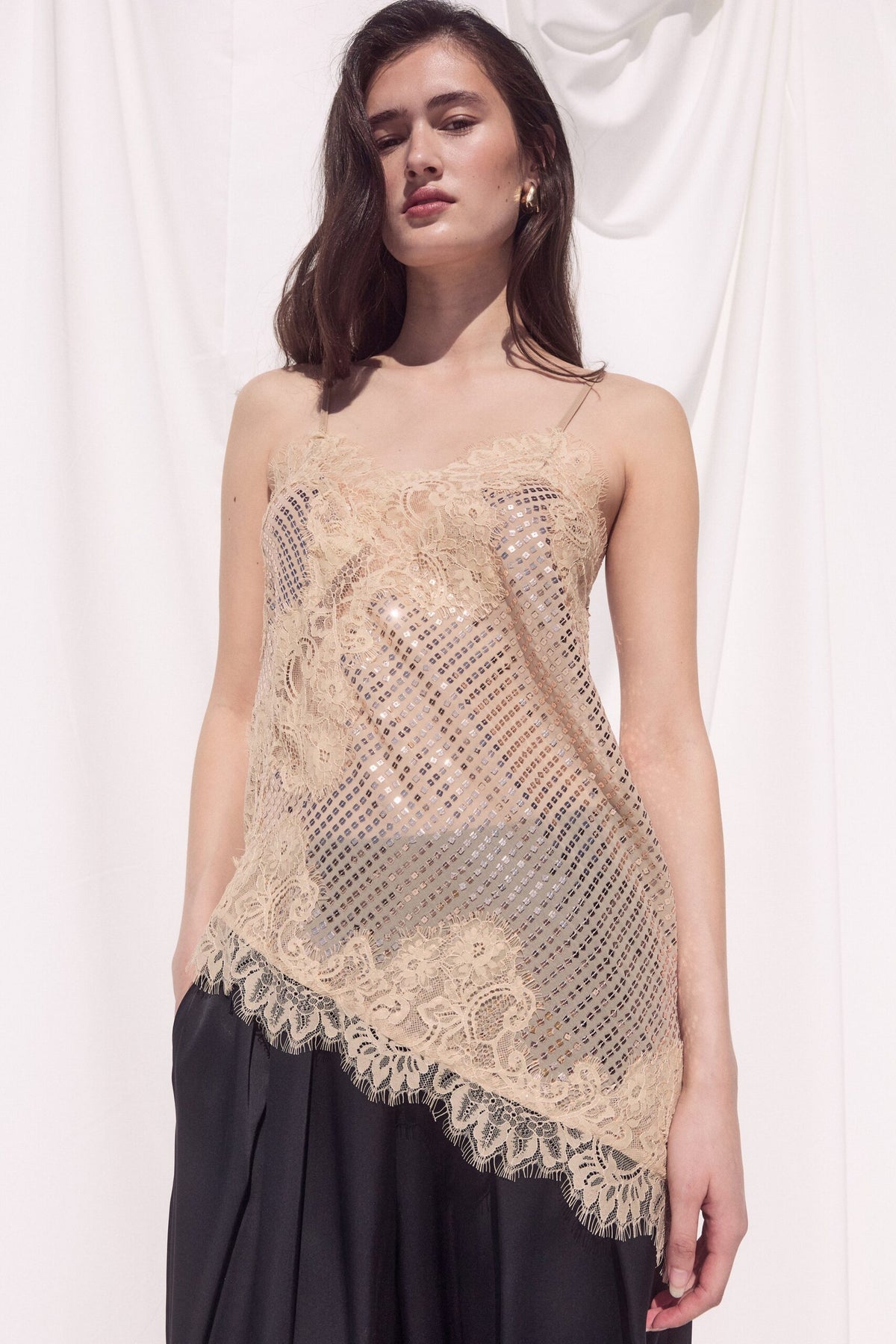 BSB Asymmetric lace top
