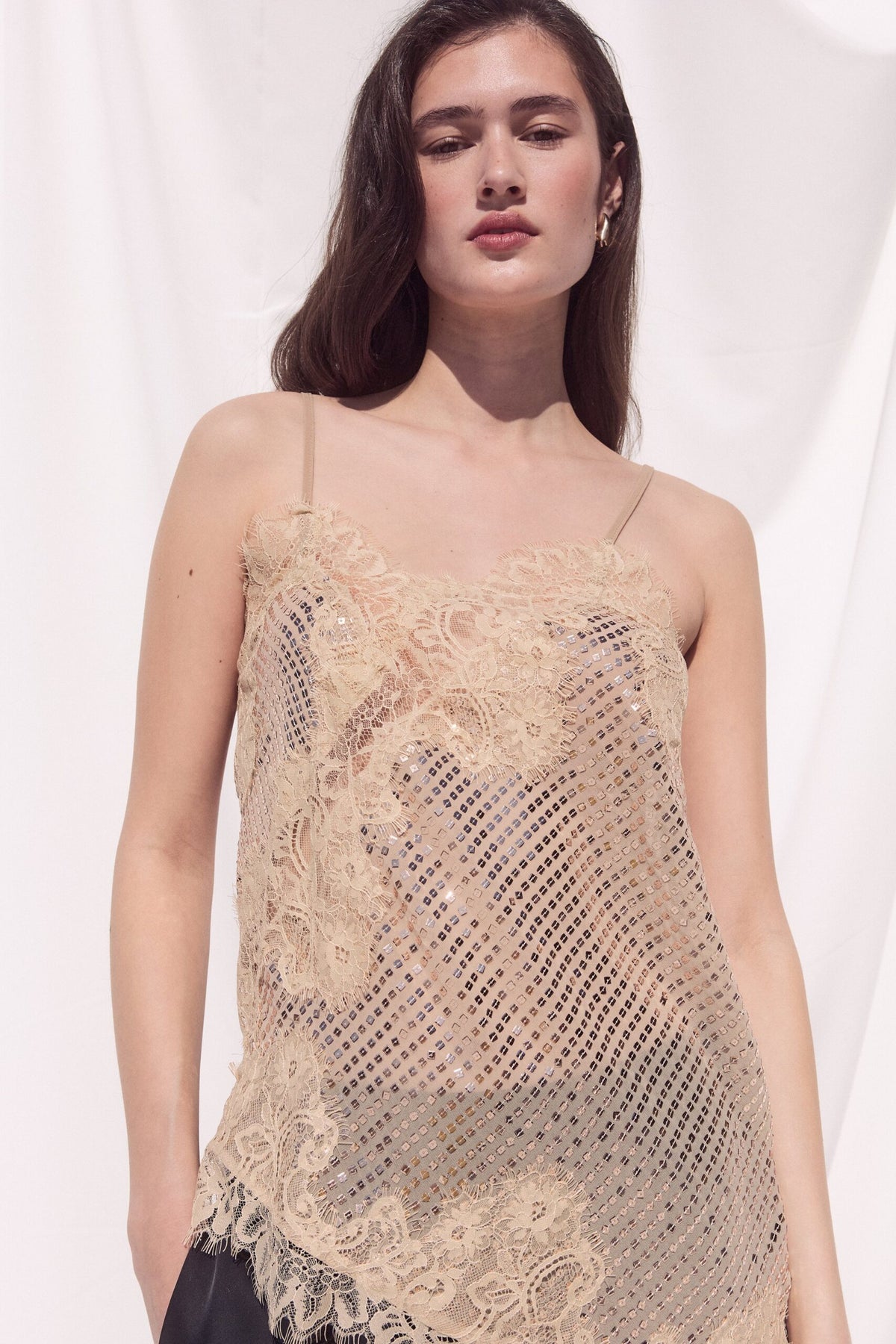 BSB Asymmetric lace top