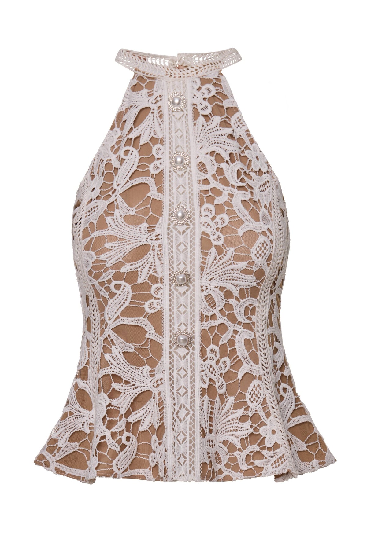BSB Halter neck top with embroidery