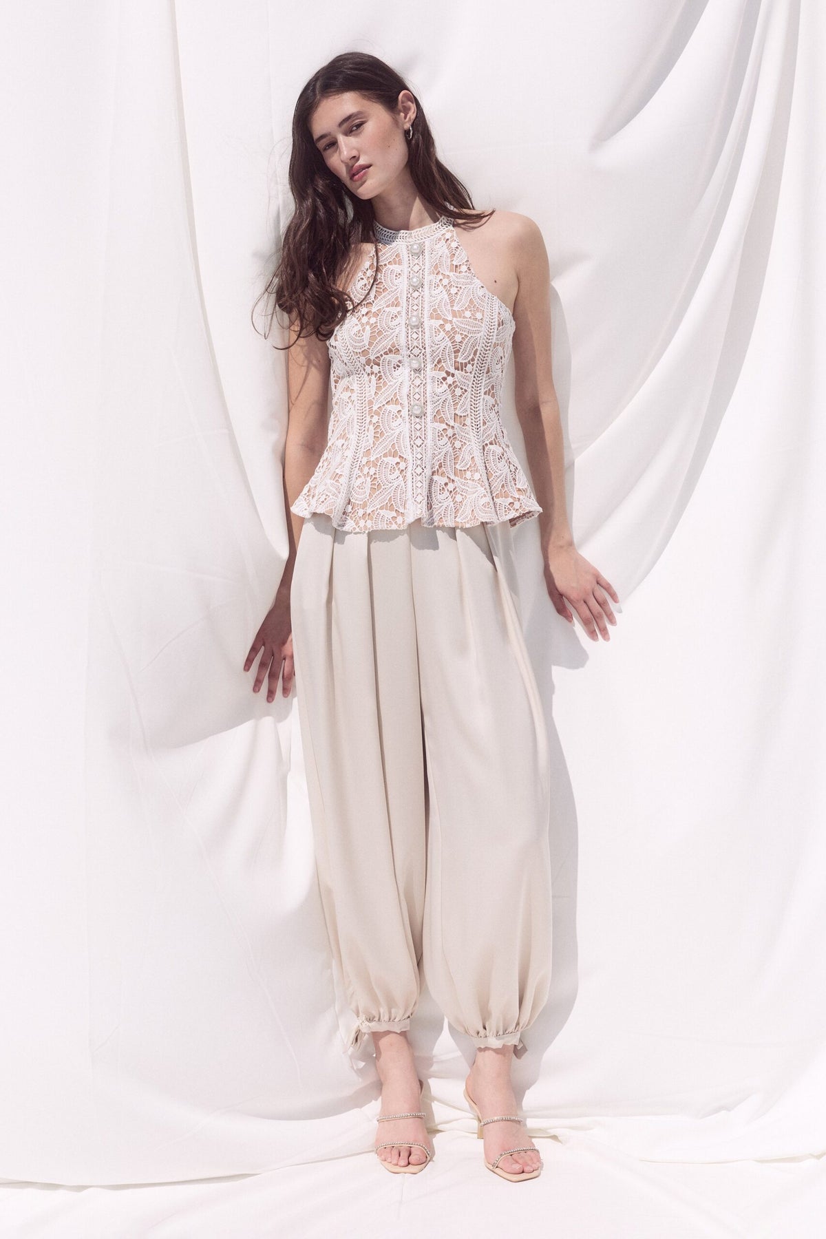 BSB Halter neck top with embroidery