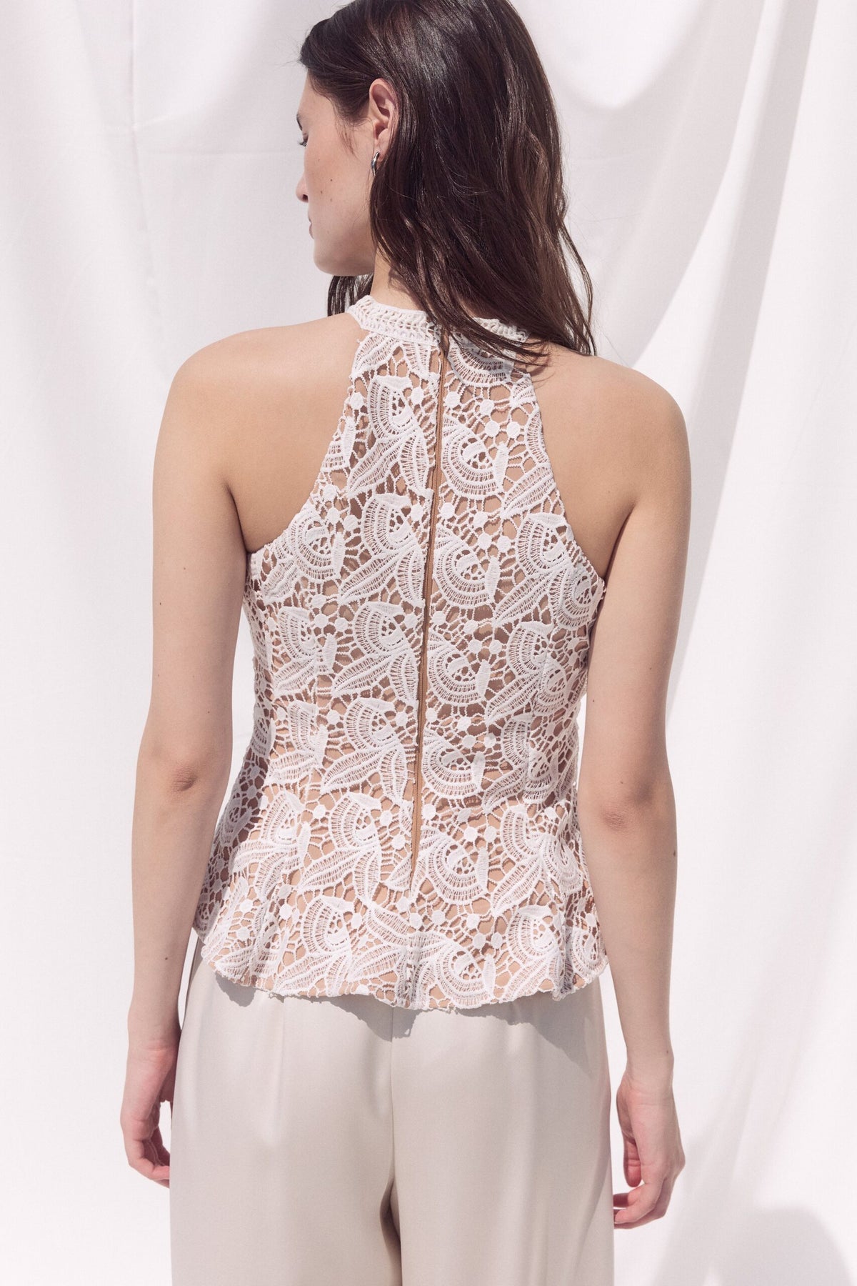 BSB Halter neck top with embroidery