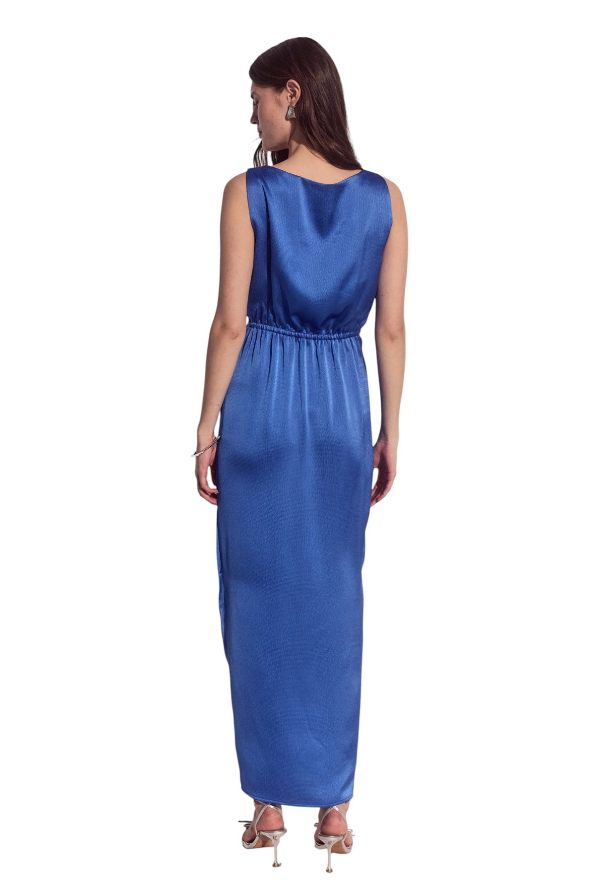 BSB Midi wrap dress with a satin finish