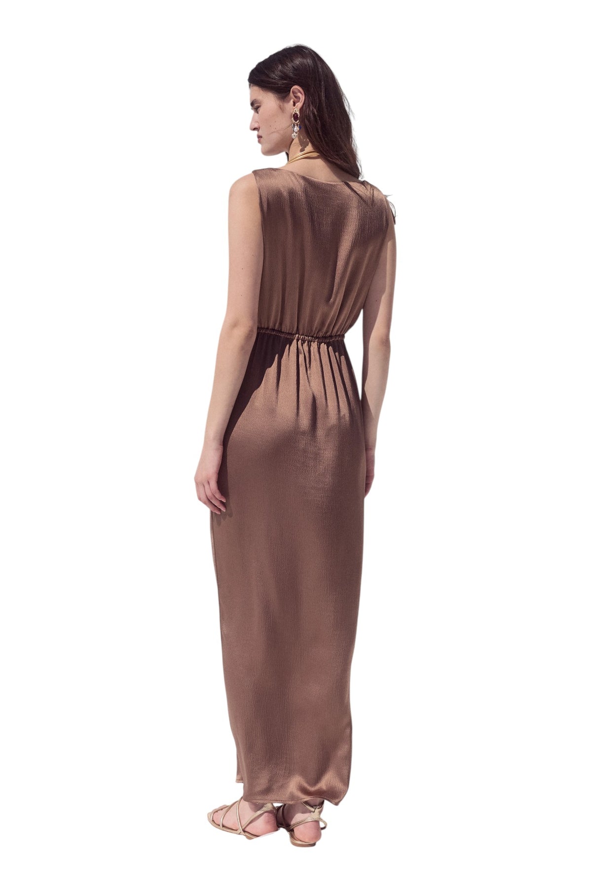 BSB Midi wrap dress with a satin finish