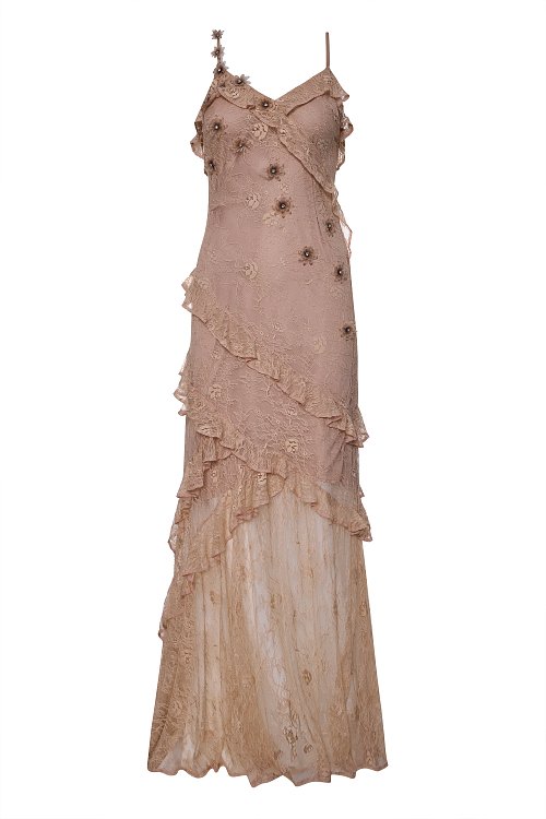 BSB Maxi dress with lace and ruffles