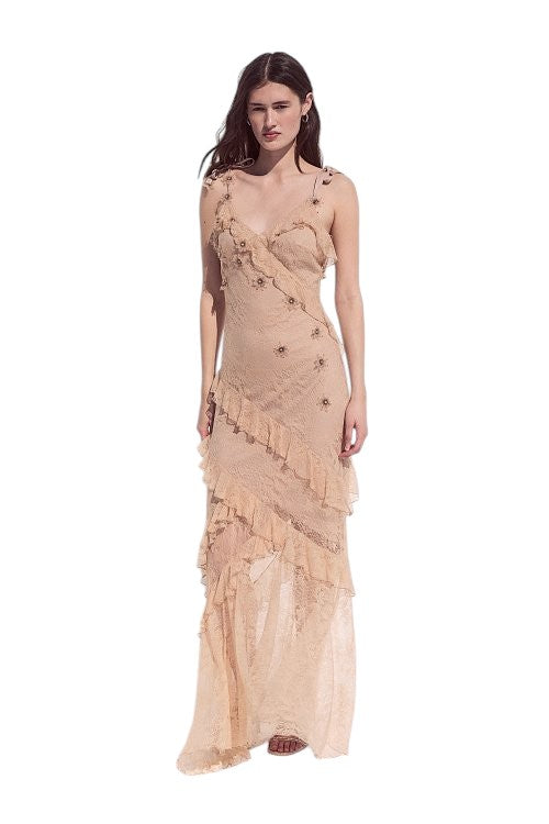 BSB Maxi dress with lace and ruffles