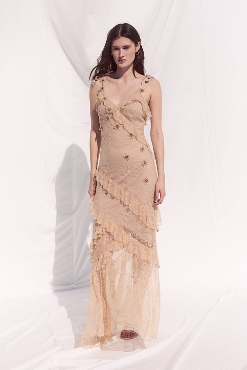 BSB Maxi dress with lace and ruffles