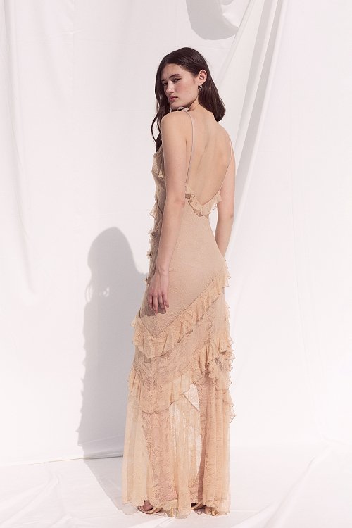 BSB Maxi dress with lace and ruffles