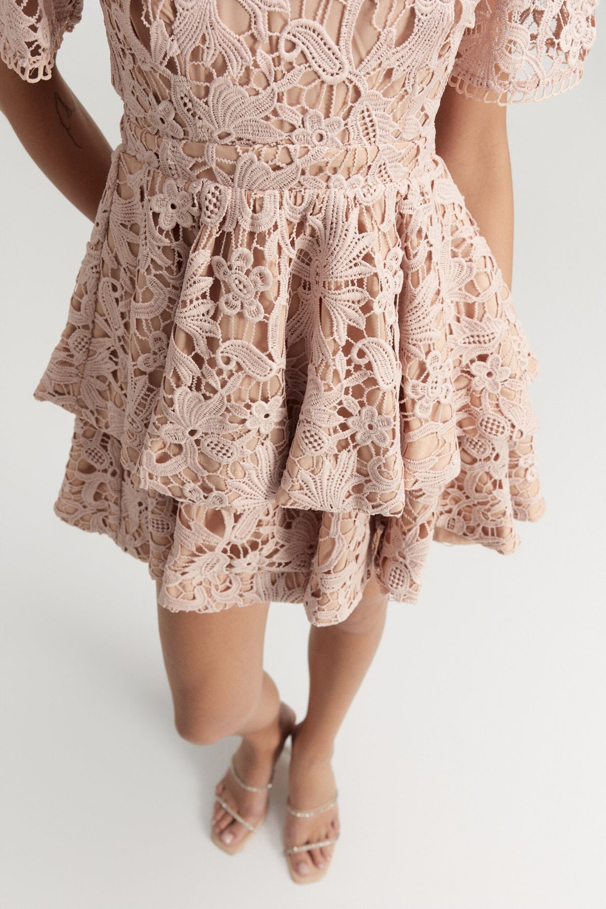 BSB Mini crochet dress with ruffles