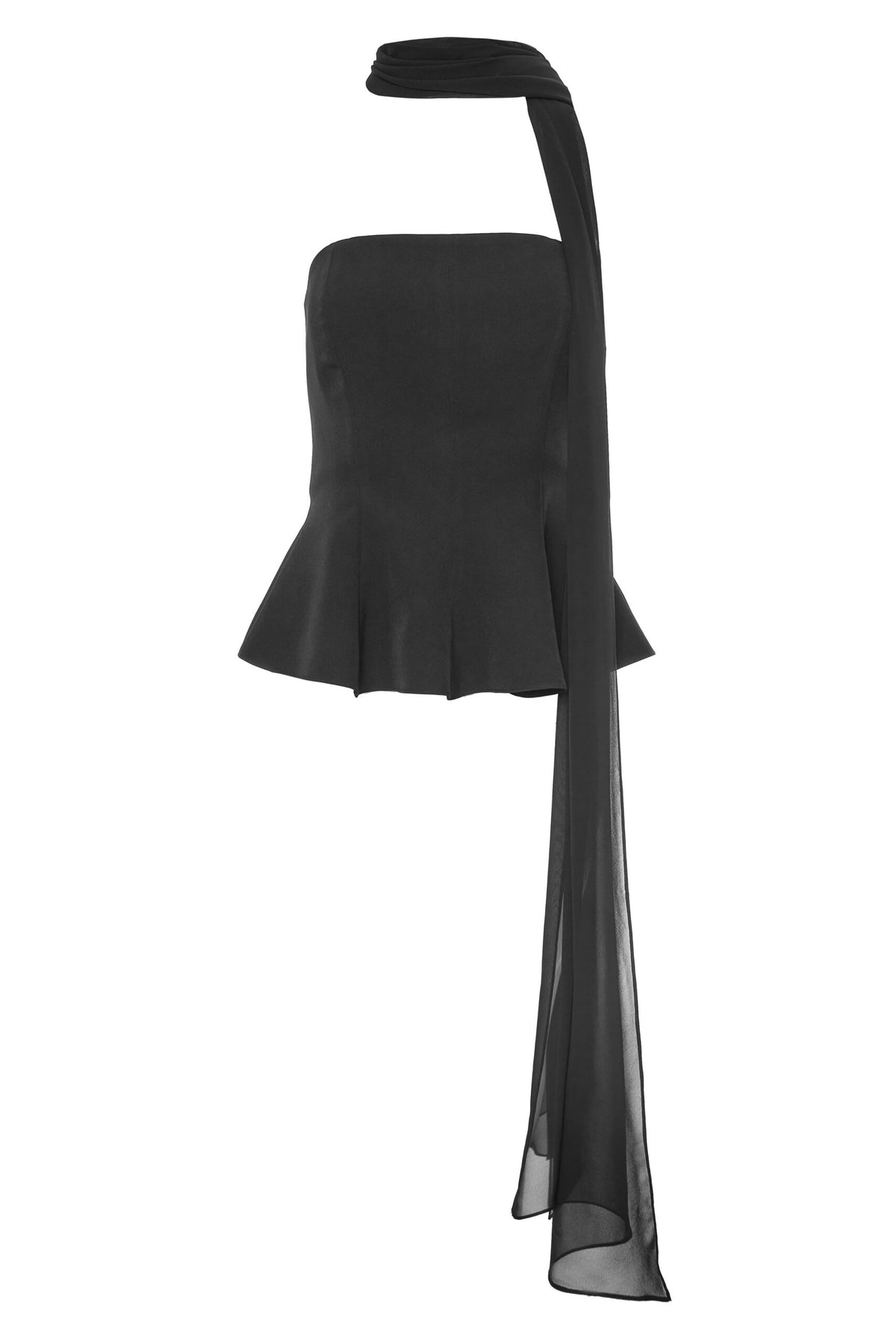 BSB Strapless top with a scarf detail