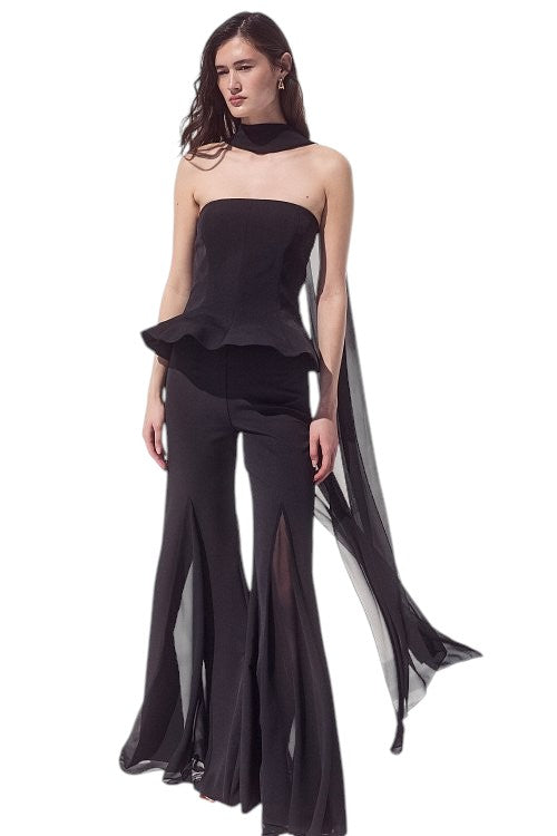 BSB Strapless top with a scarf detail